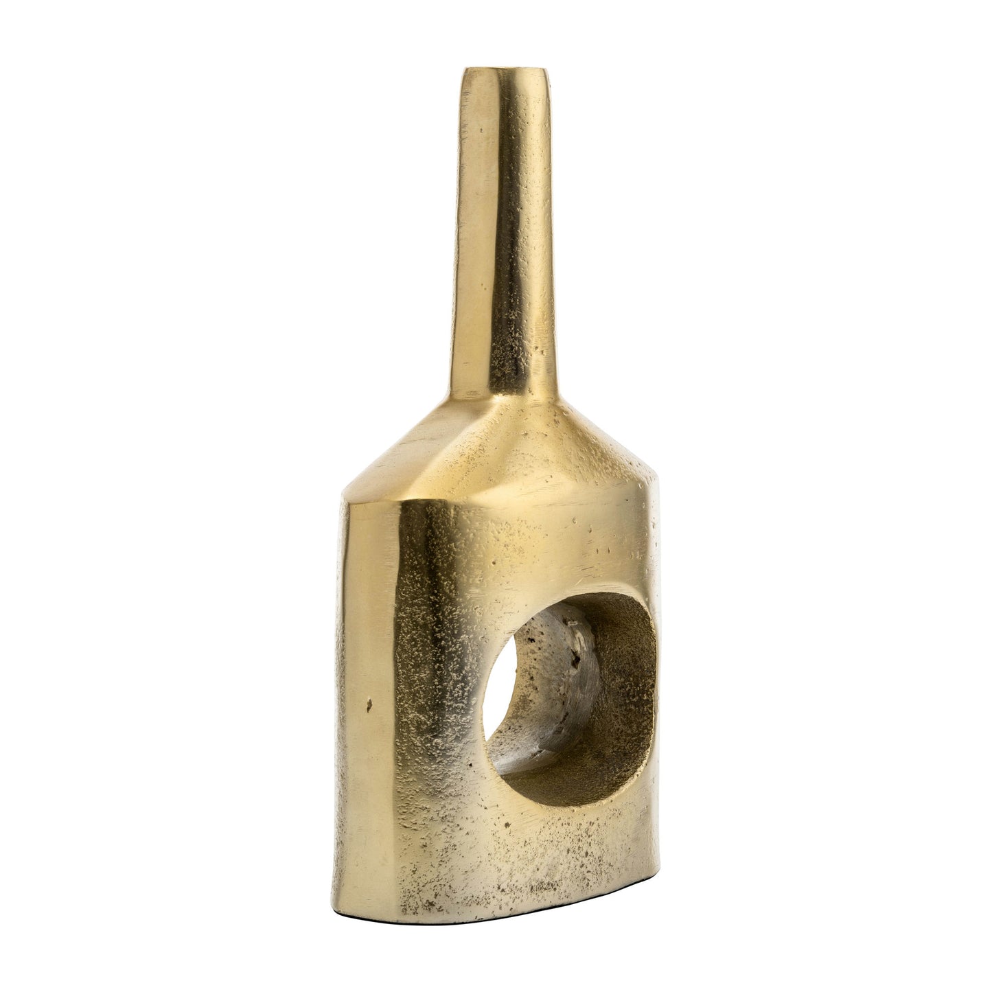 Metal,12"h, Small Modern Open Cut Out Vase,gold
