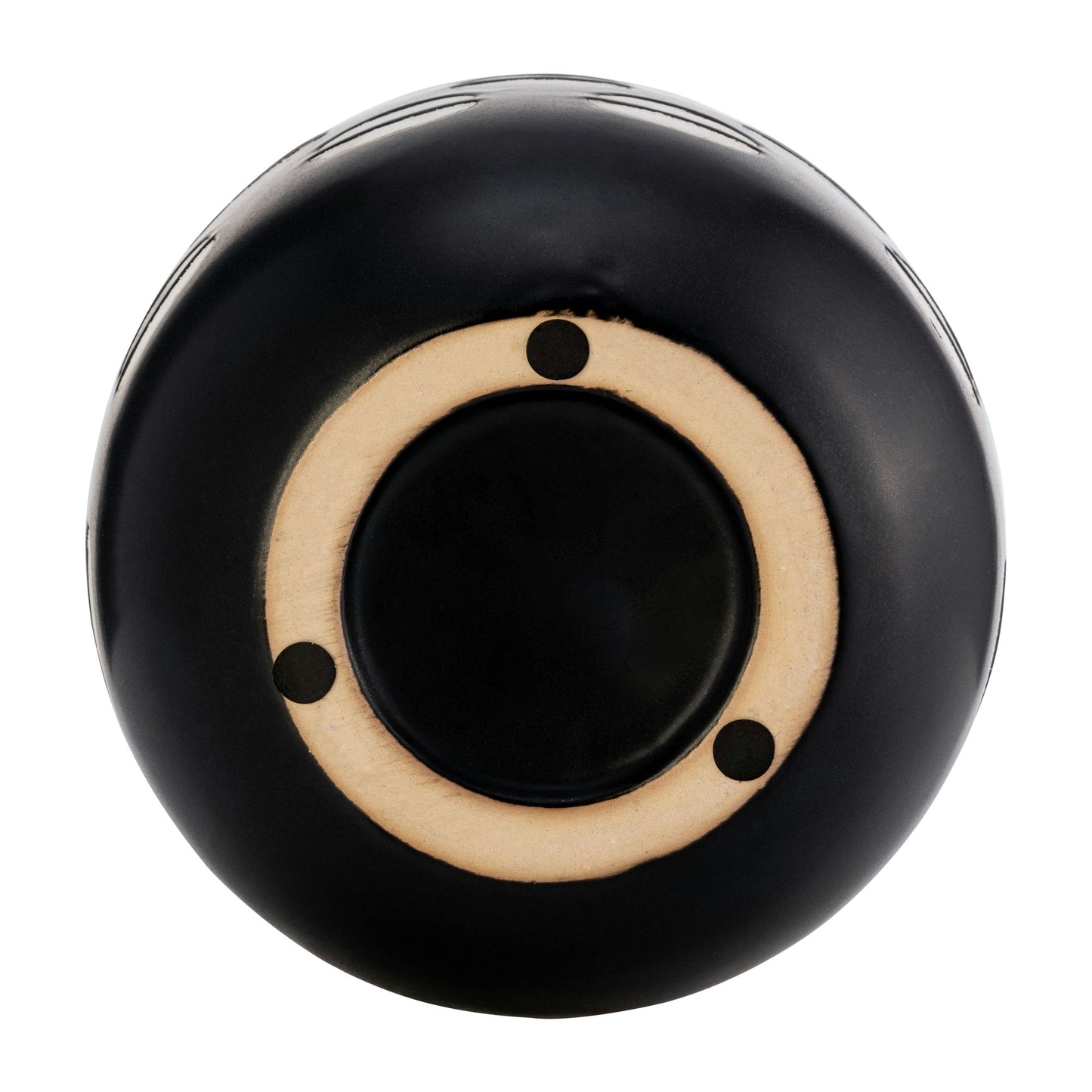 Cer, 10"h Lips Vase, Black/white