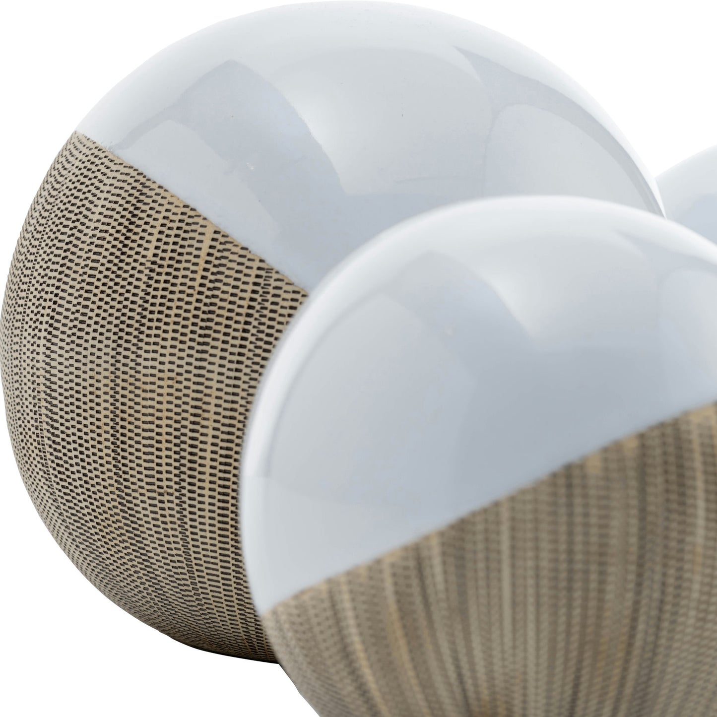 Cer, S/3 4/5/6", 2-tone Orbs, Cream/white