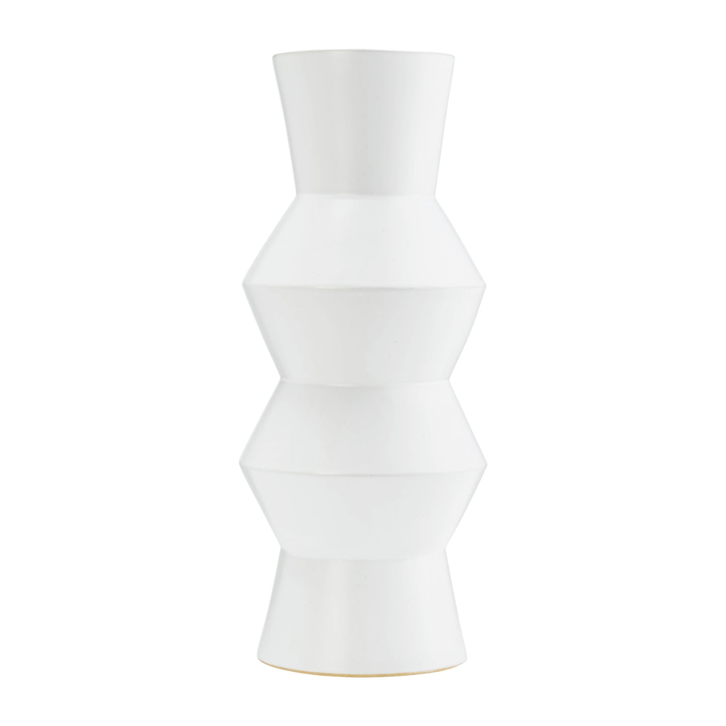 Cer, 17"h Totem Vase, White
