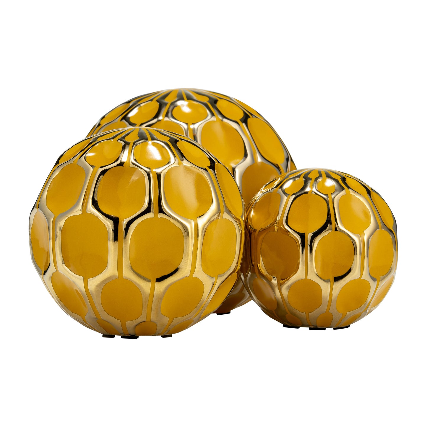 Cer S/3 4/5/6" Orbs, Honey/gold