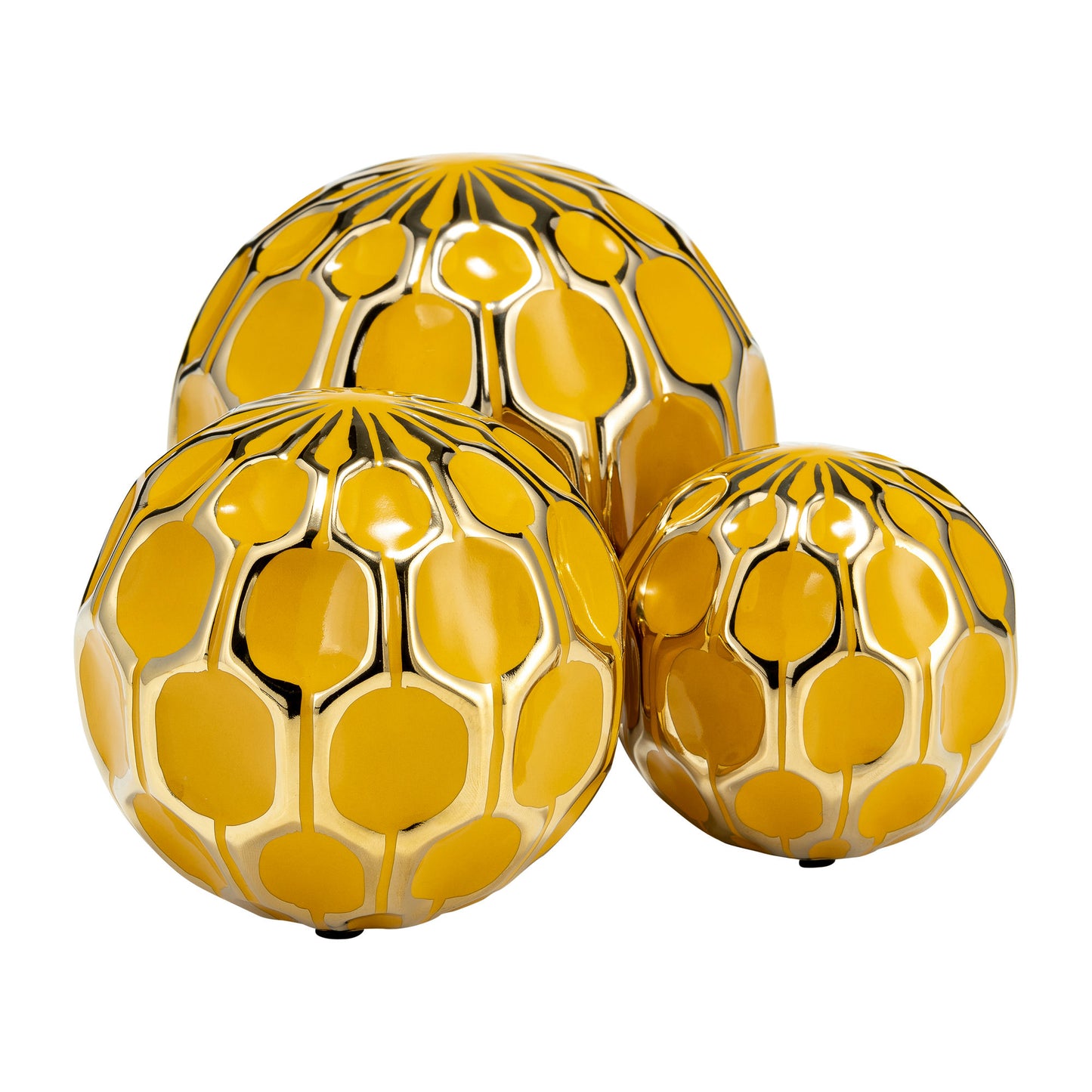 Cer S/3 4/5/6" Orbs, Honey/gold