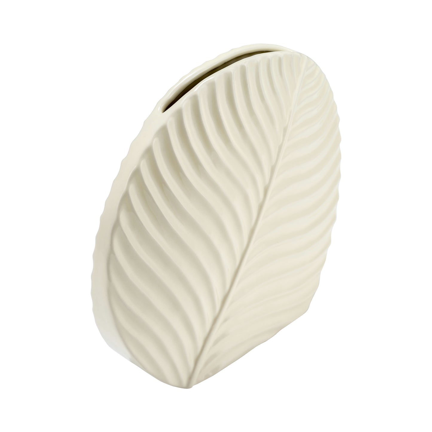 Cer, 11" Round Botanical Vase, Cotton