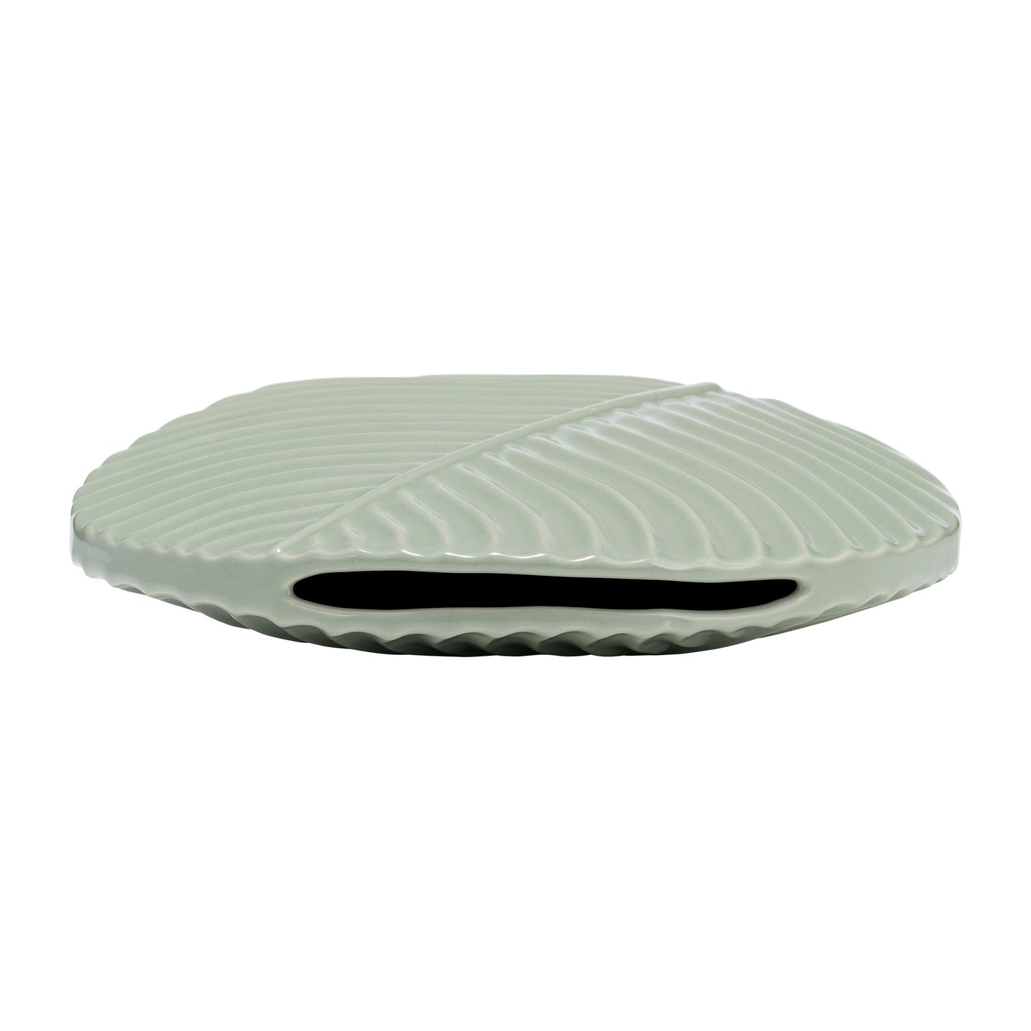Cer, 11" Round Botanical Vase, Cucumber