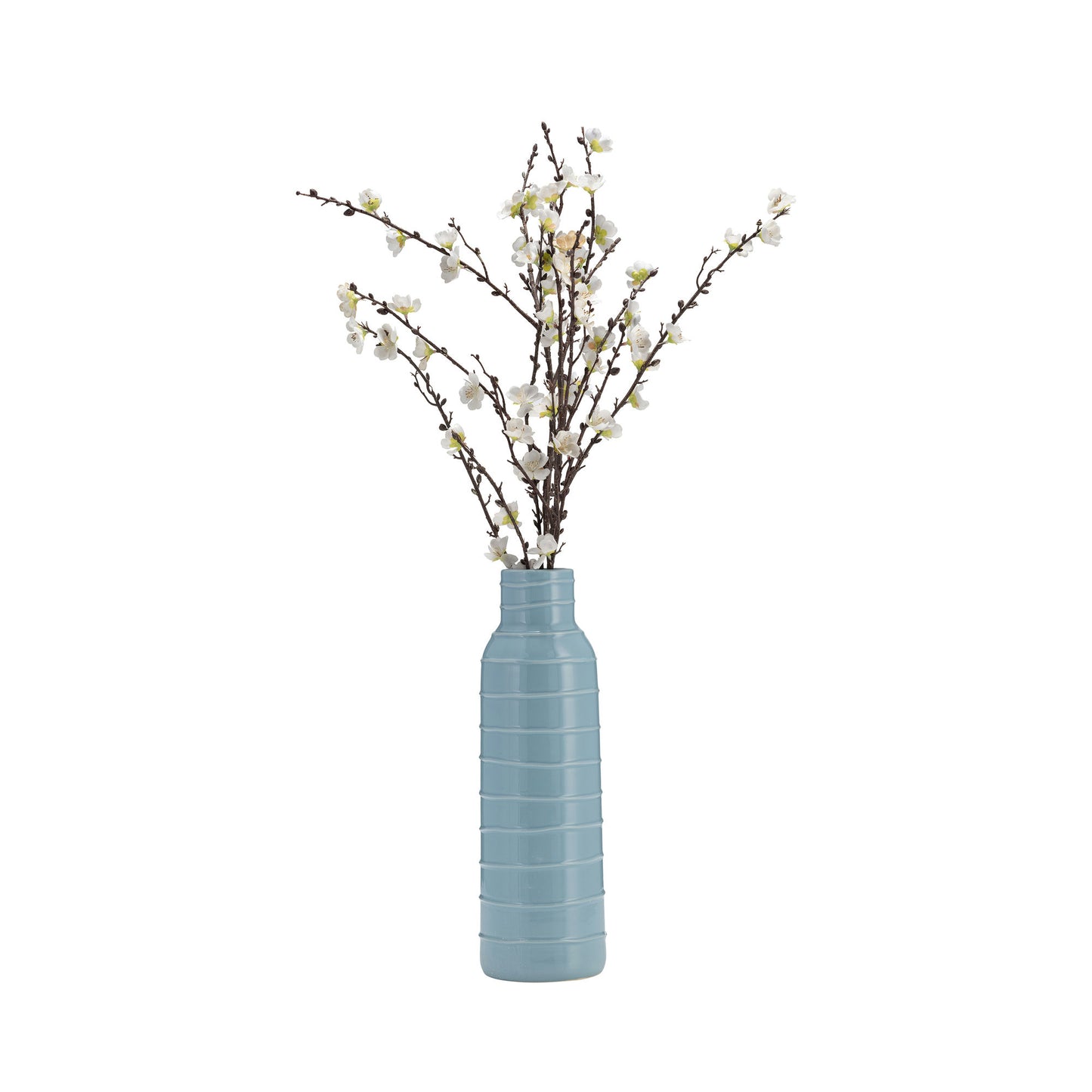 Cer, 17"h Tribal Vase, Cameo Blue