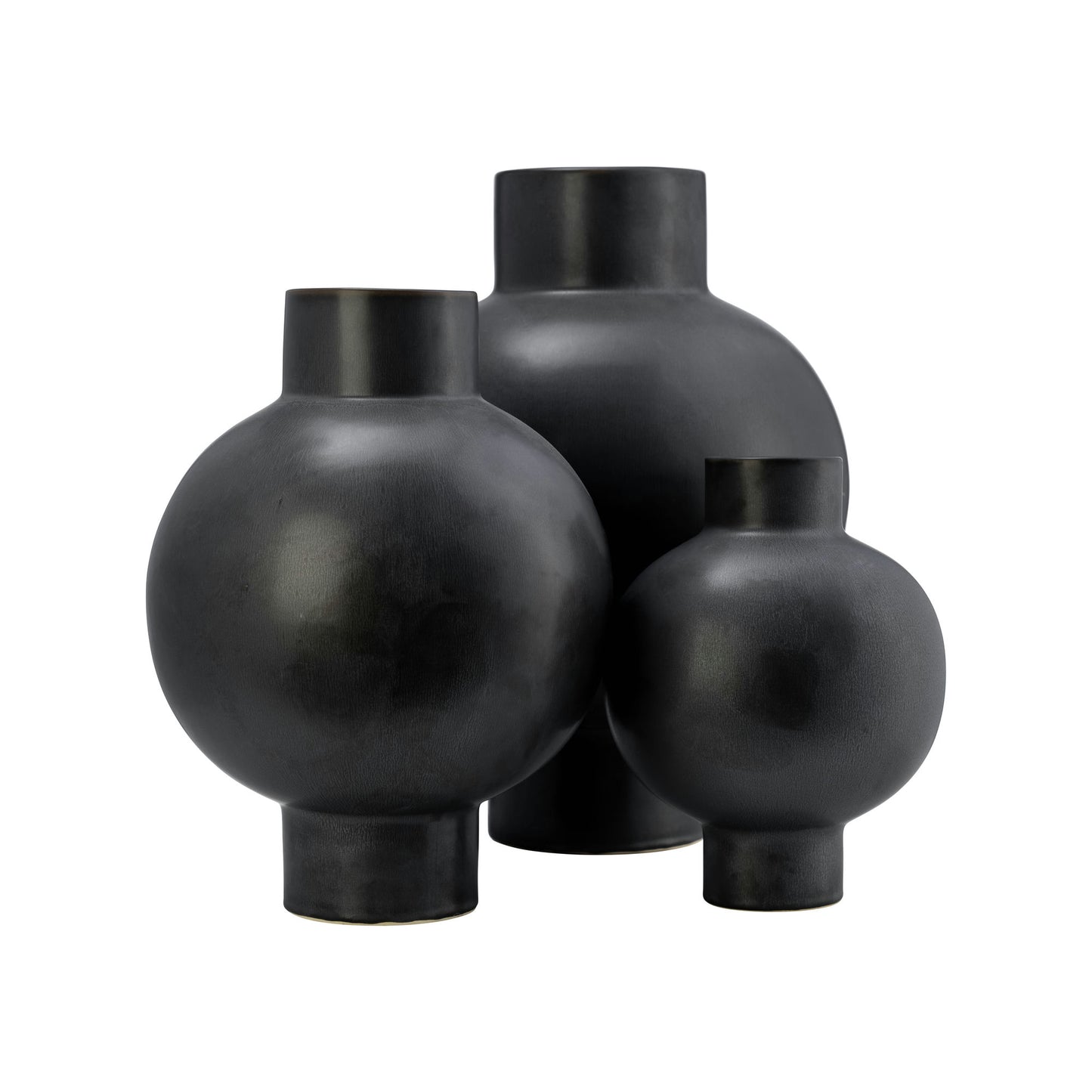 Cer, 11"h Bubble Vase, Black Volcanic
