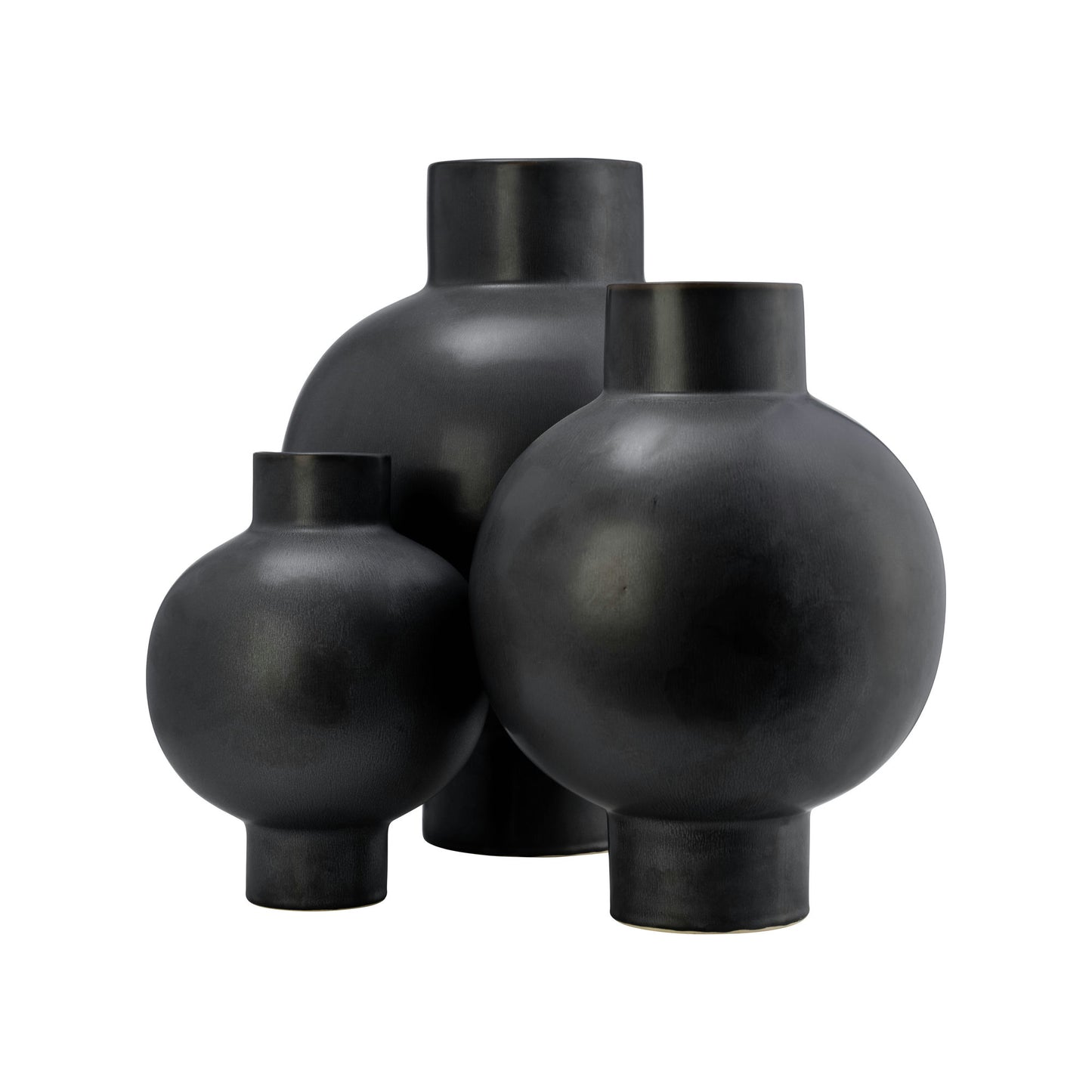Cer, 11"h Bubble Vase, Black Volcanic