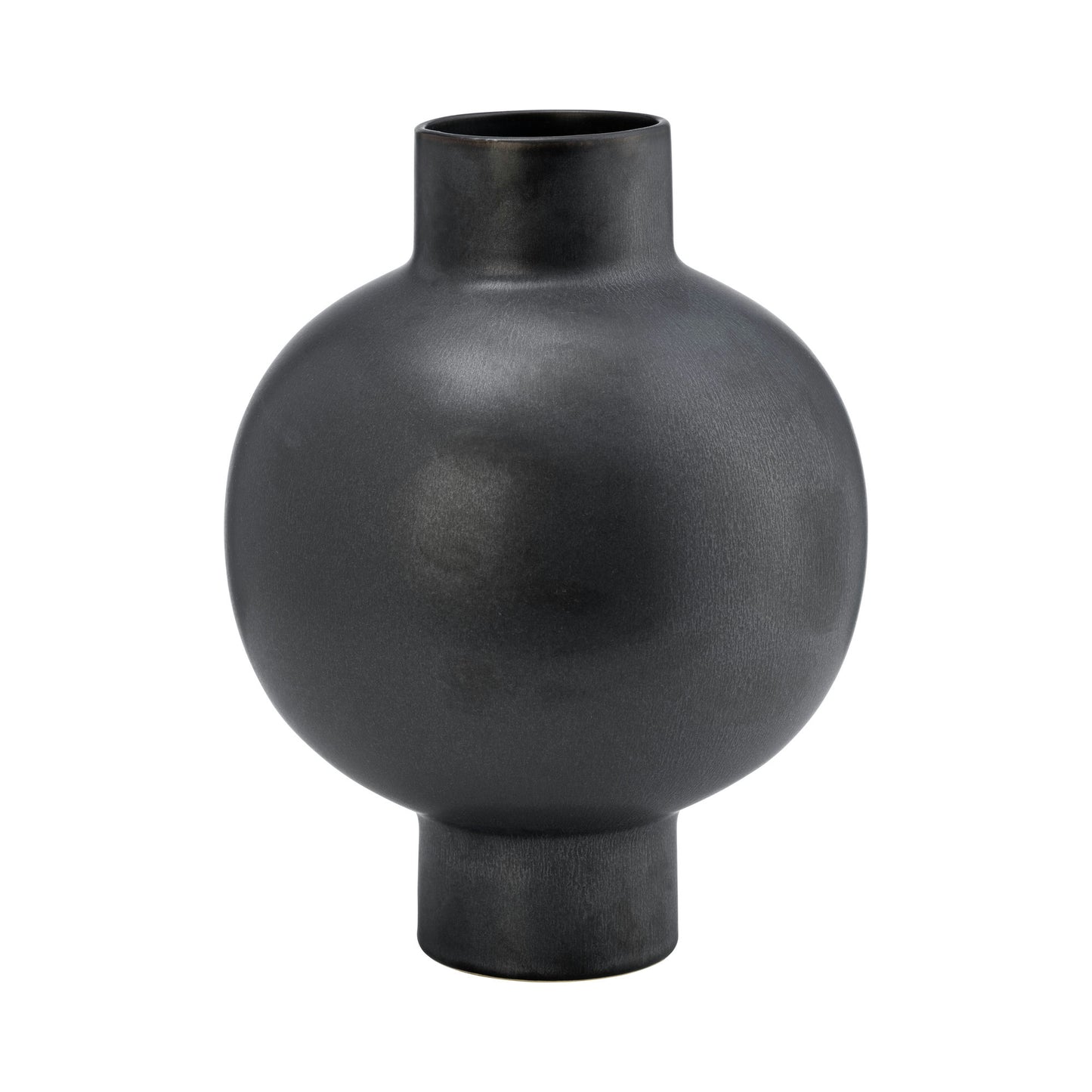 Cer, 15"h Bubble Vase, Black Volcanic