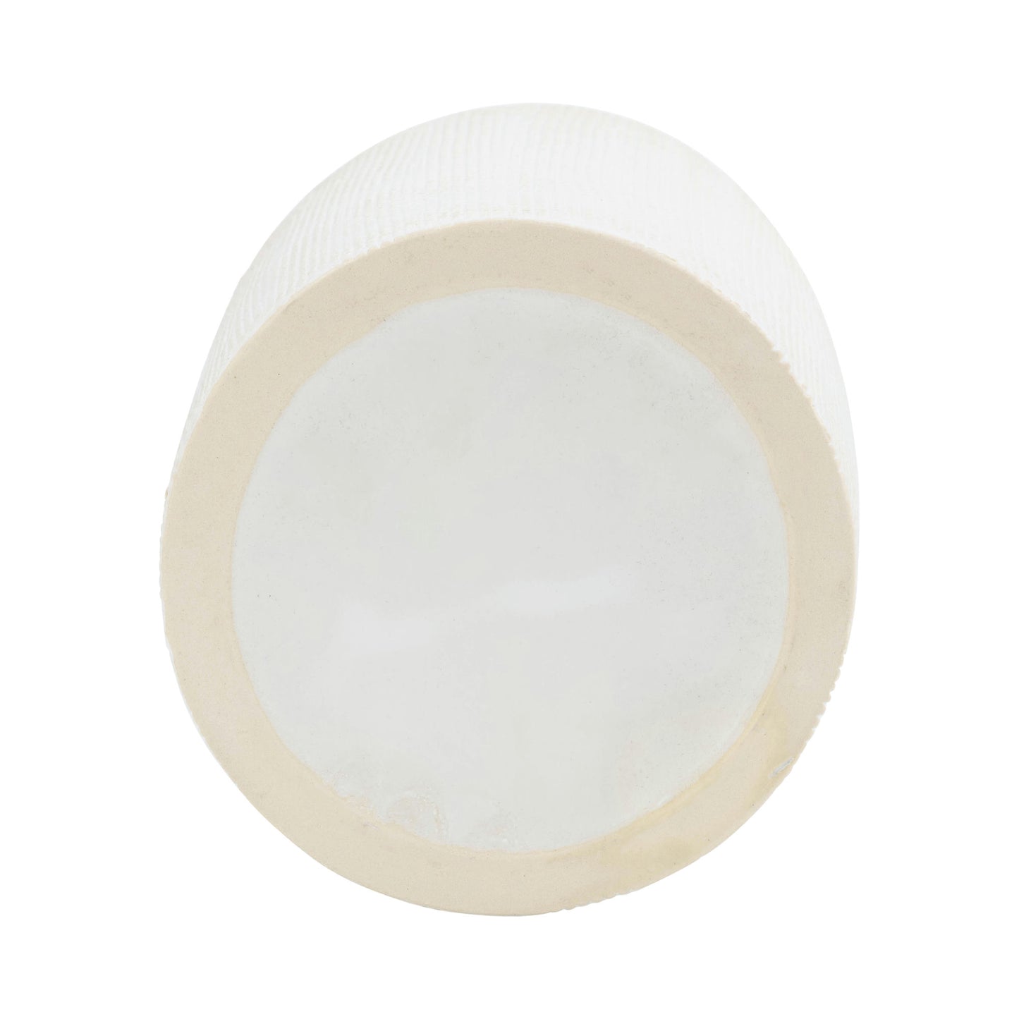 Cer, 13"h Ridged Vase, White
