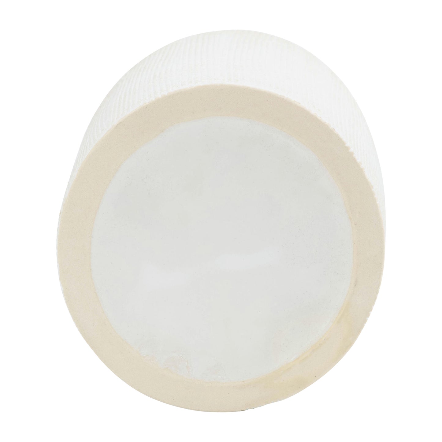 Cer, 16"h Ridged Vase, White