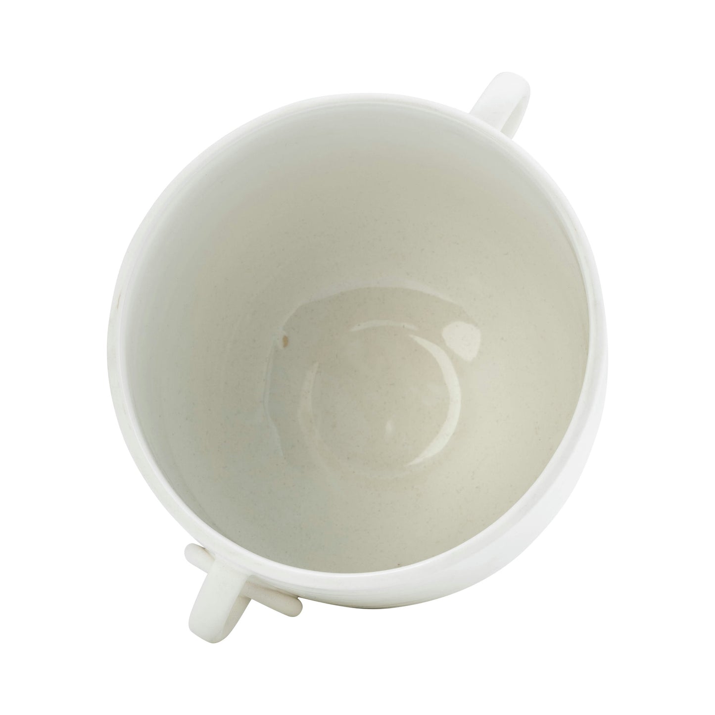Cer, 10"h Vase With Handles, White
