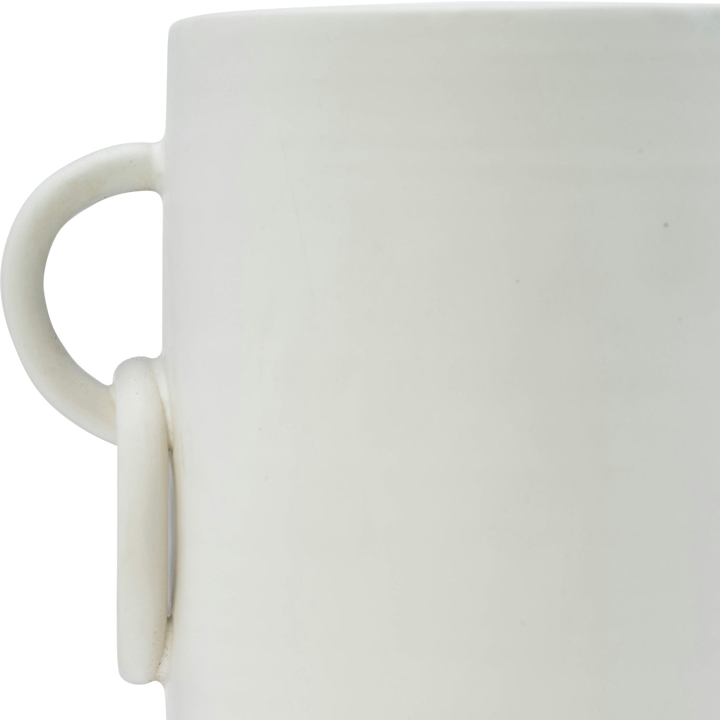 Cer, 13"h Vase With Handles, White