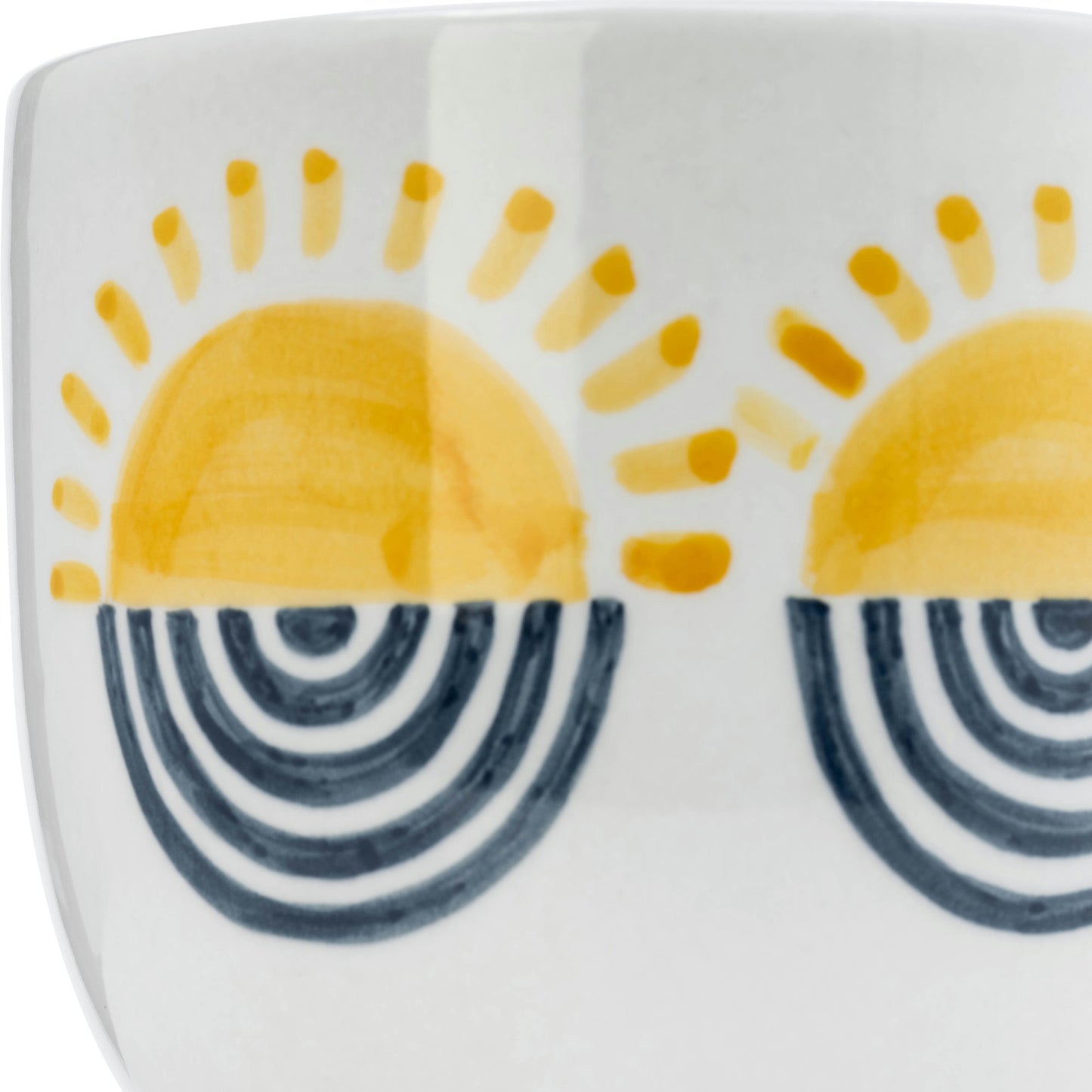 Cer, 7"h Sunrise Eyes Flower Vase, Wht/yllw/blue
