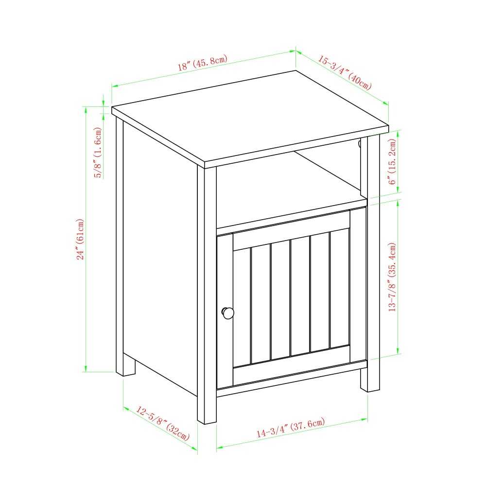 18" Grooved Door Farmhouse Nightstand - White Oak