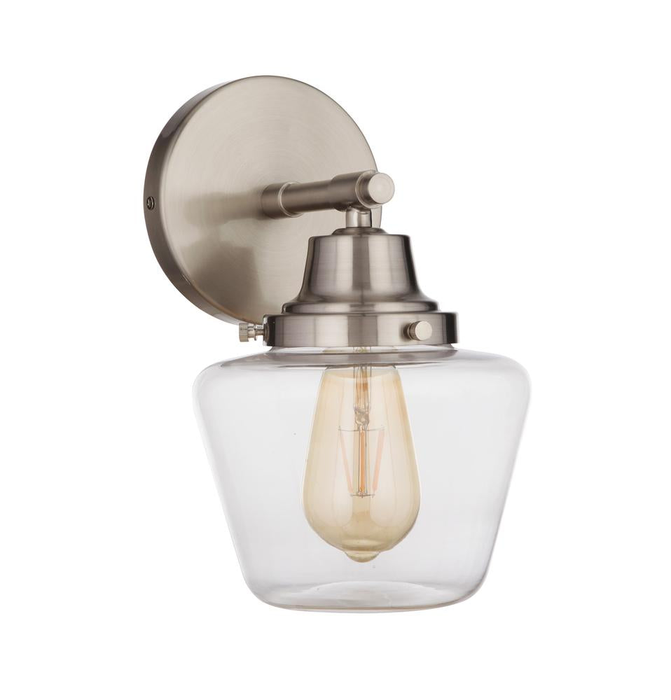Essex 1 Light Wall Sconce, Brushed Polished Nickel