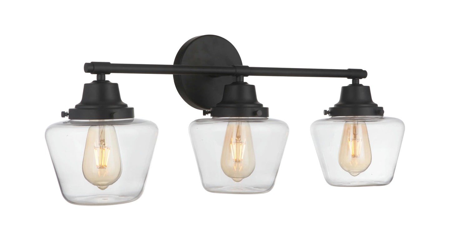 Essex 3 Light Vanity, Flat Black