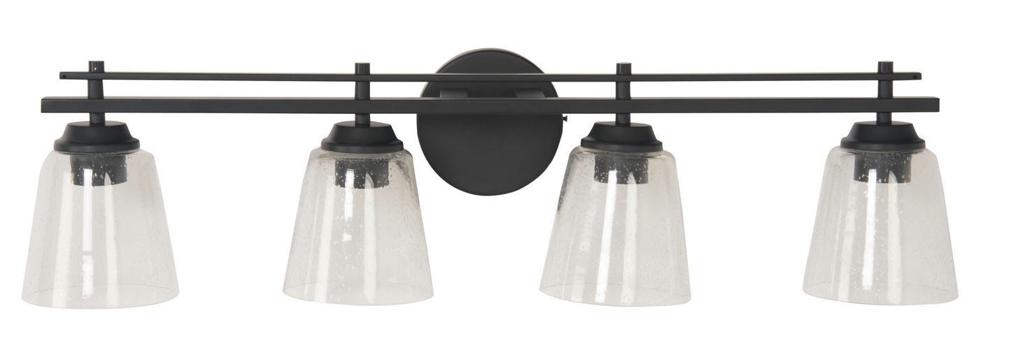 Drake 4 Light Vanity in Flat Black