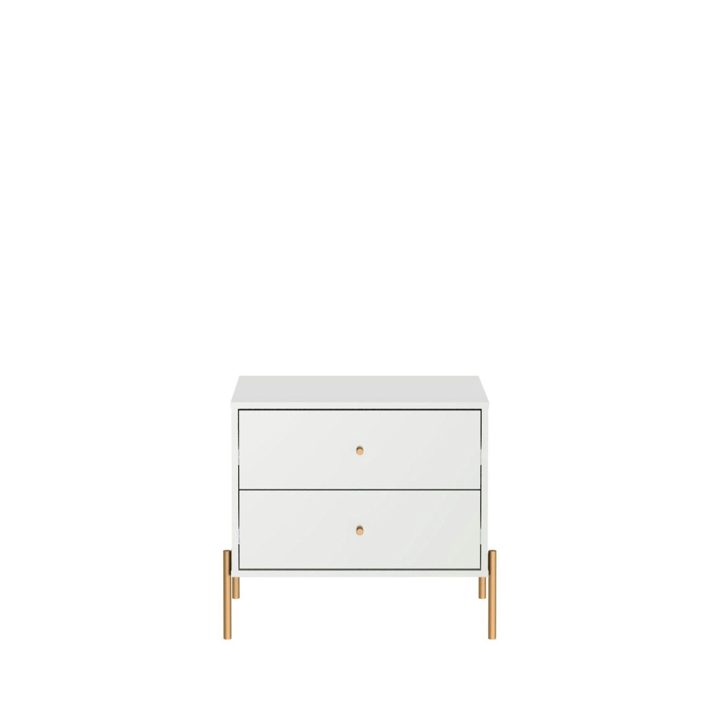 Jasper Full Extension Double Wide Dresser and Nightstand Set of 2 in White Gloss