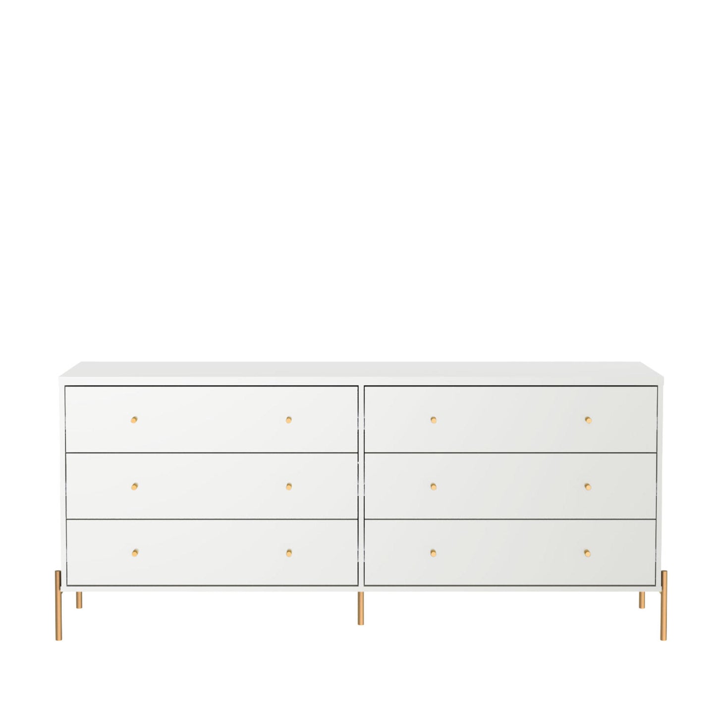 Jasper Full Extension Double Wide Dresser and Nightstand Set of 2 in White Gloss