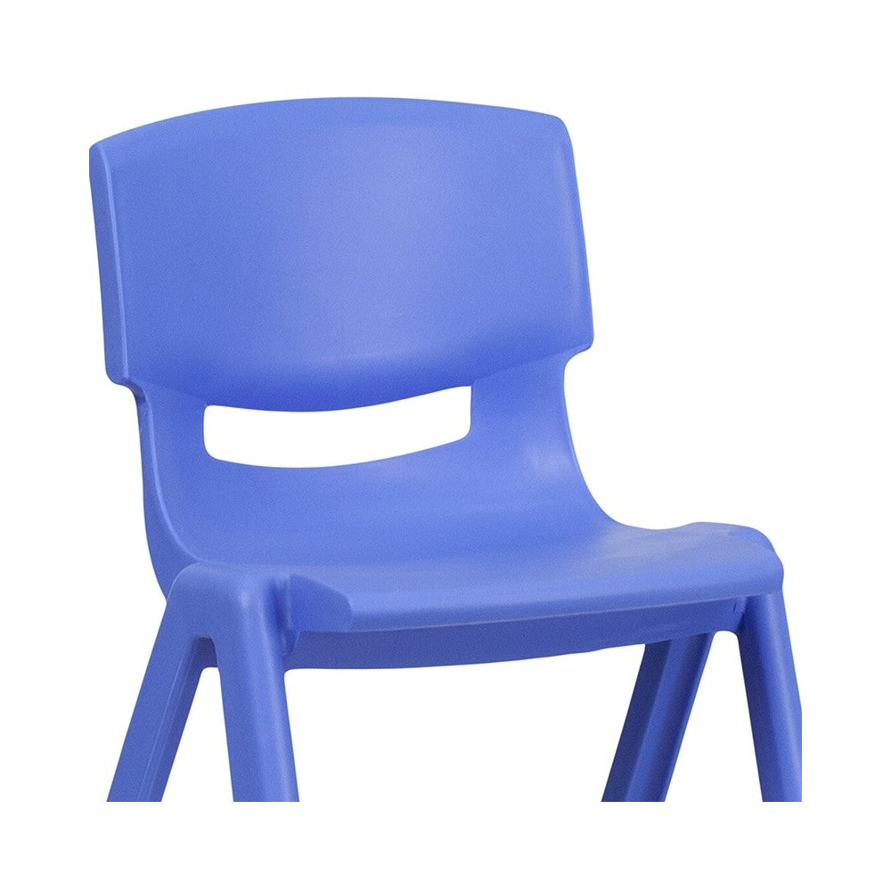 2 Pack Blue Plastic Stackable School Chair with 13.25" Seat Height