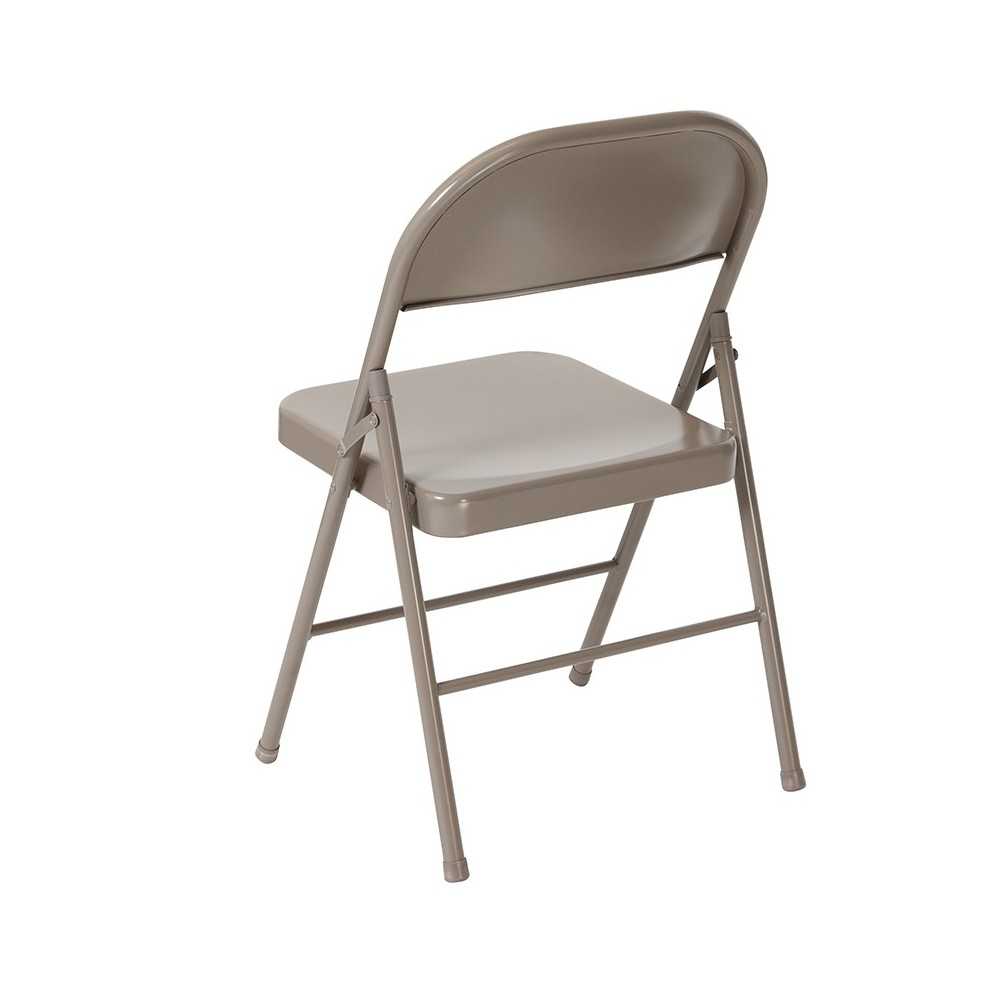 2 Pack Double Braced Gray Metal Folding Chair