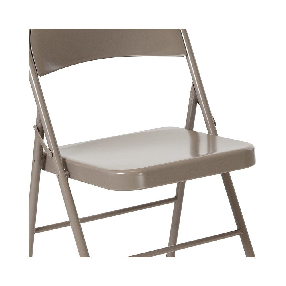 2 Pack Double Braced Gray Metal Folding Chair