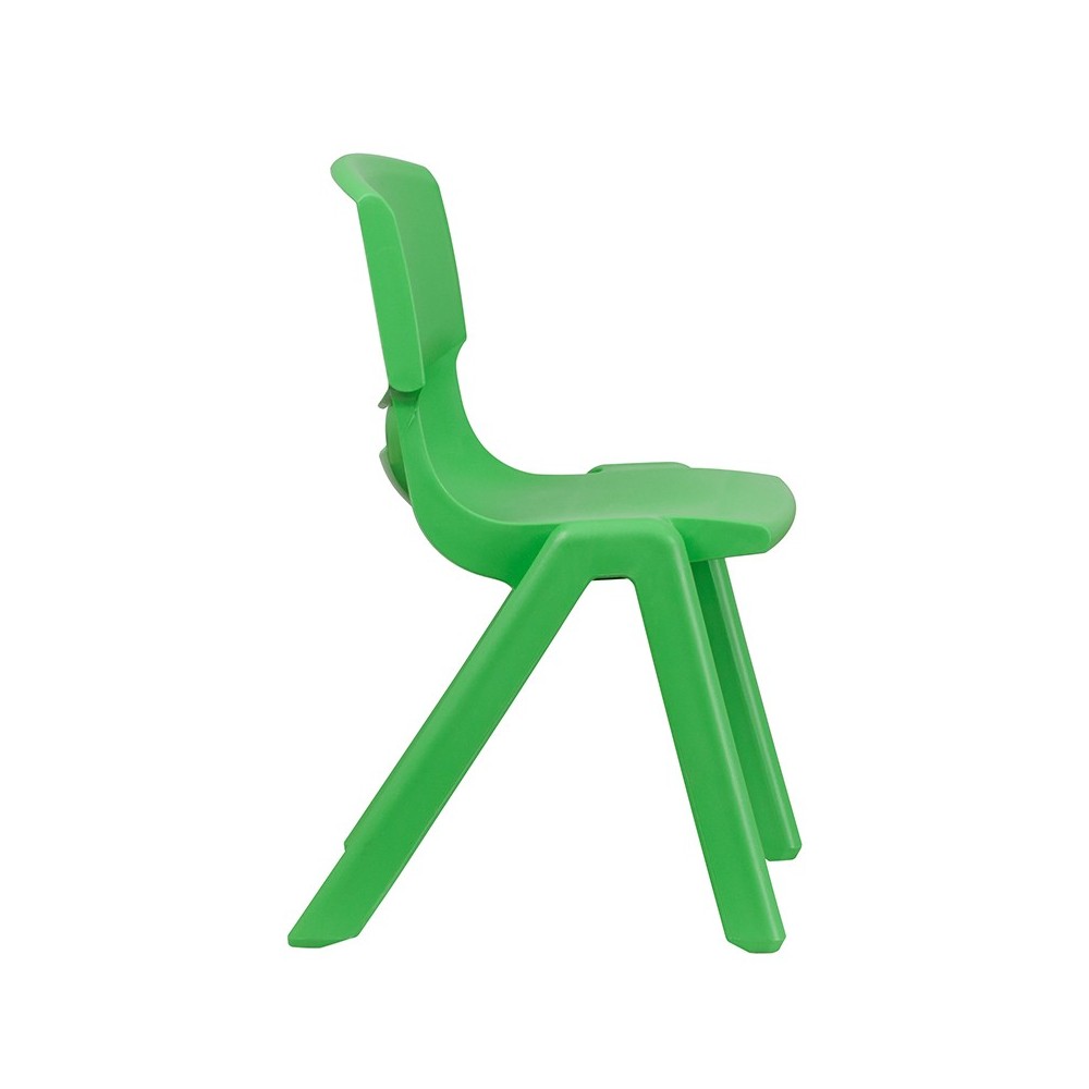2 Pack Green Plastic Stackable School Chair with 15.5" Seat Height