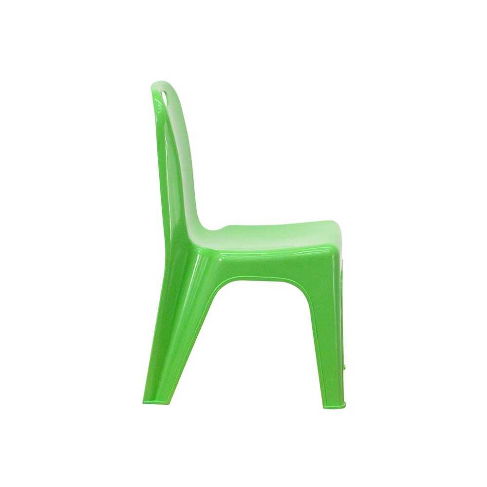 2 Pack Green Plastic Stackable School Chair with Carrying Handle and 11" Seat Height