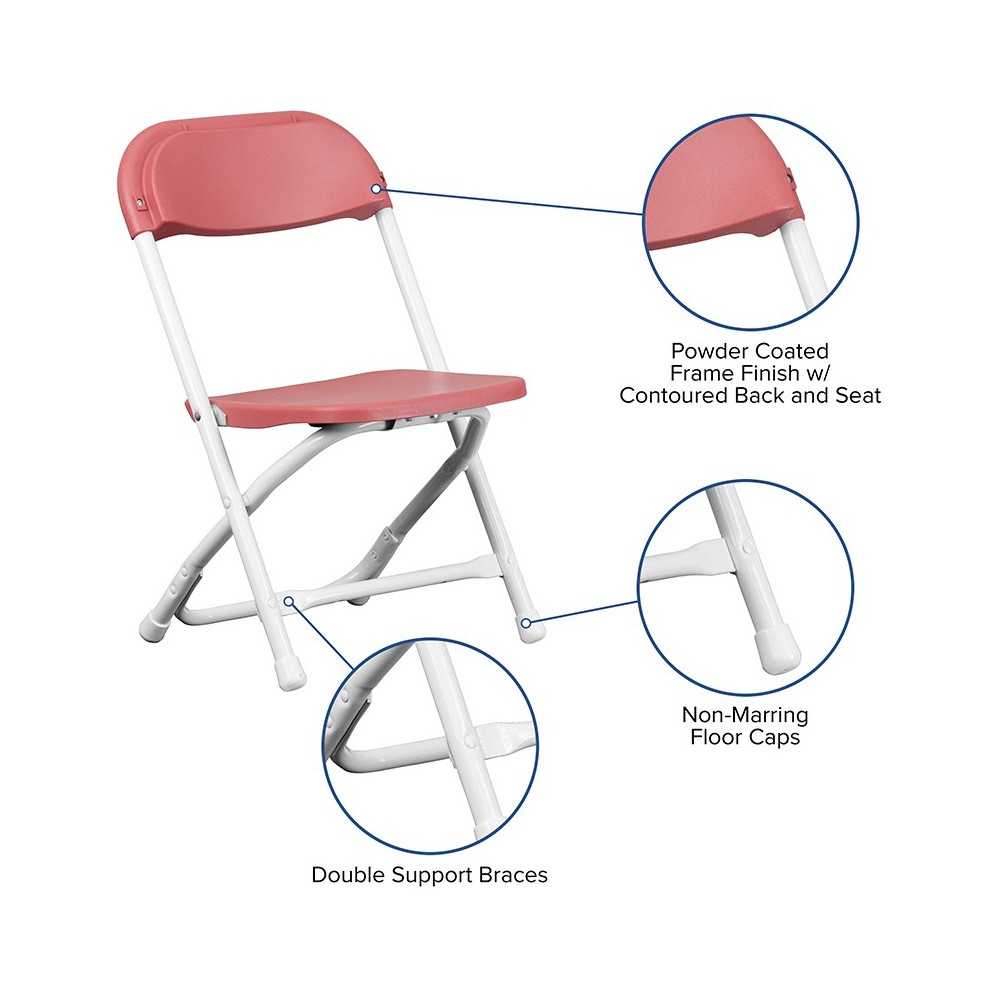 2 Pack Kids Burgundy Plastic Folding Chair