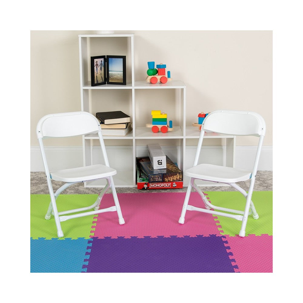 2 Pack Kids White Plastic Folding Chair