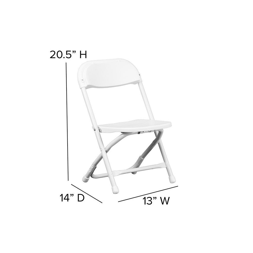 2 Pack Kids White Plastic Folding Chair