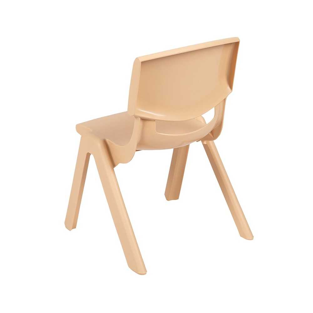 2 Pack Natural Plastic Stackable School Chair with 12" Seat Height