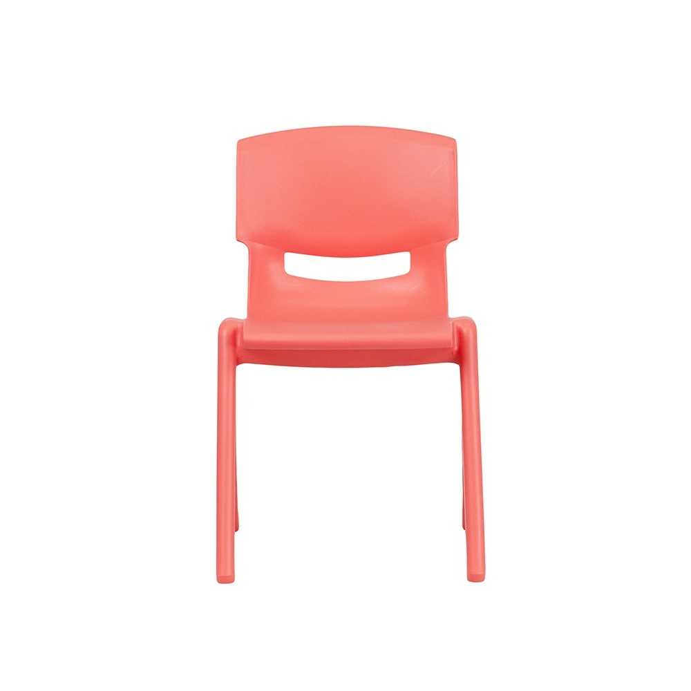 2 Pack Red Plastic Stackable School Chair with 13.25" Seat Height