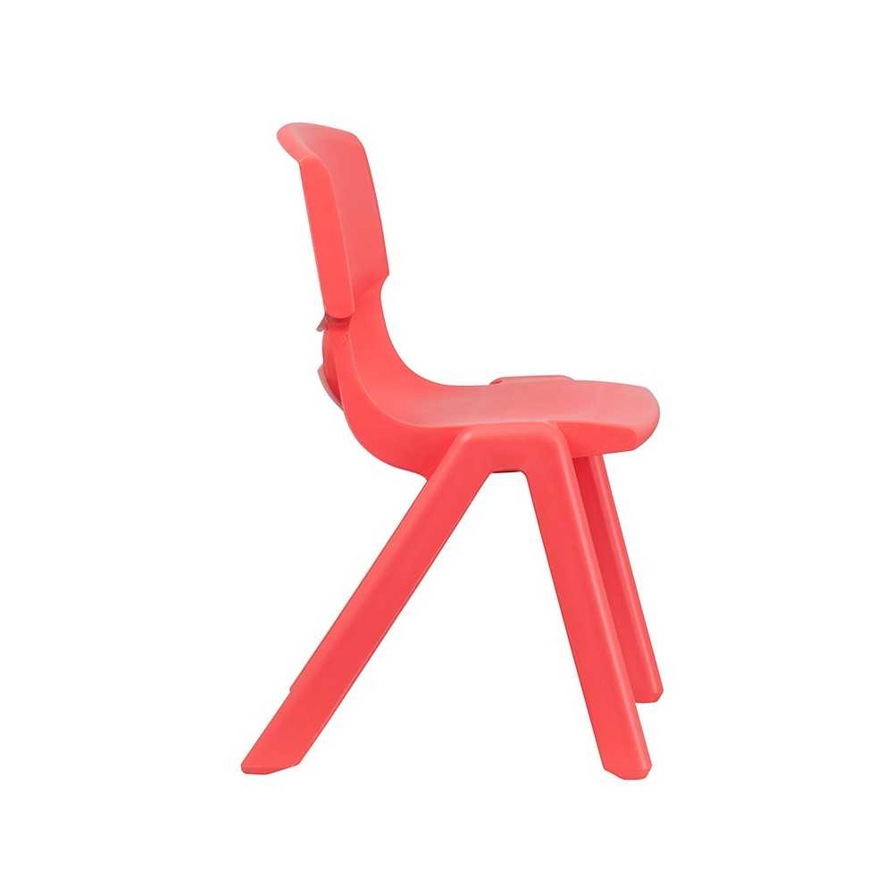 2 Pack Red Plastic Stackable School Chair with 15.5" Seat Height