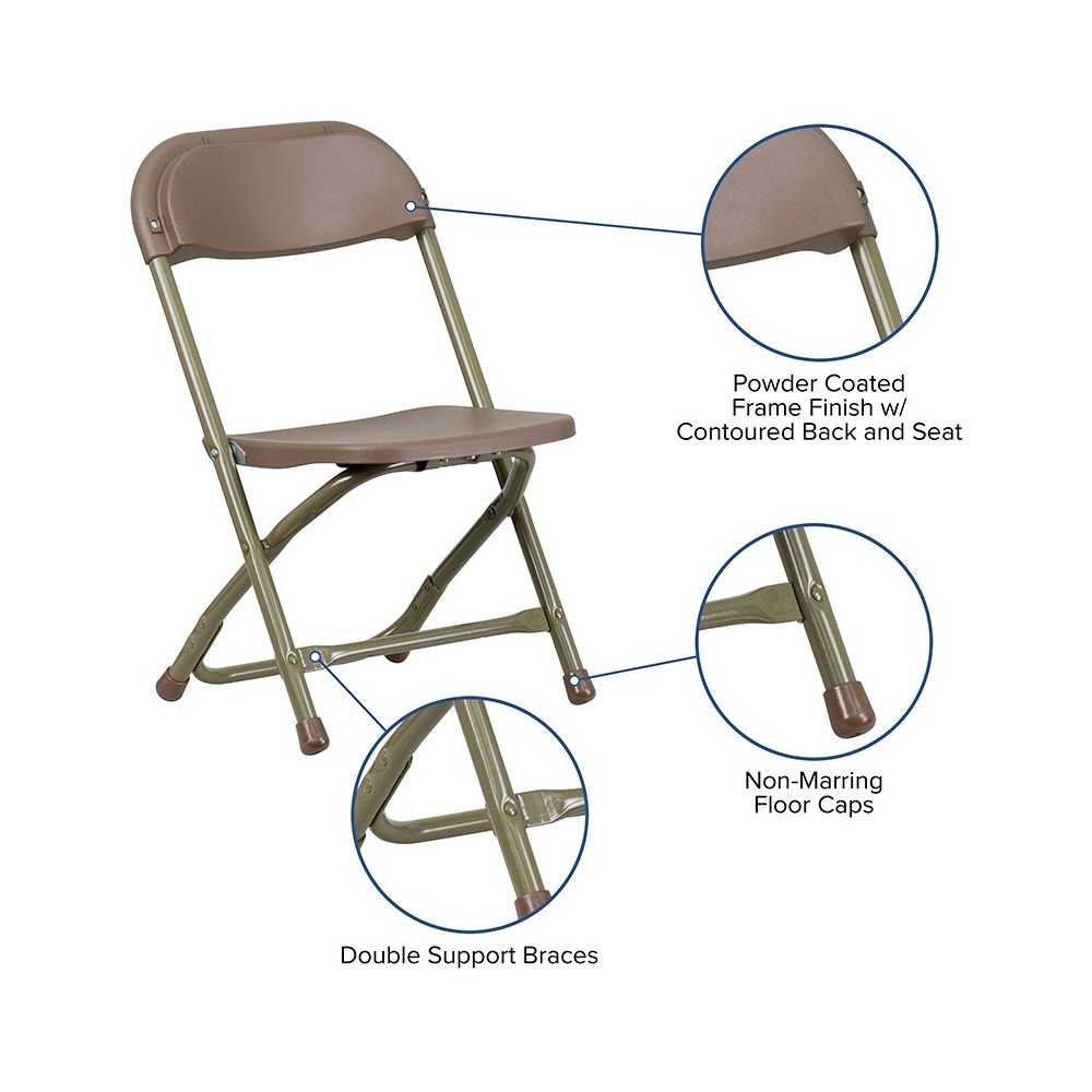 2 Pk. Kids Brown Plastic Folding Chair