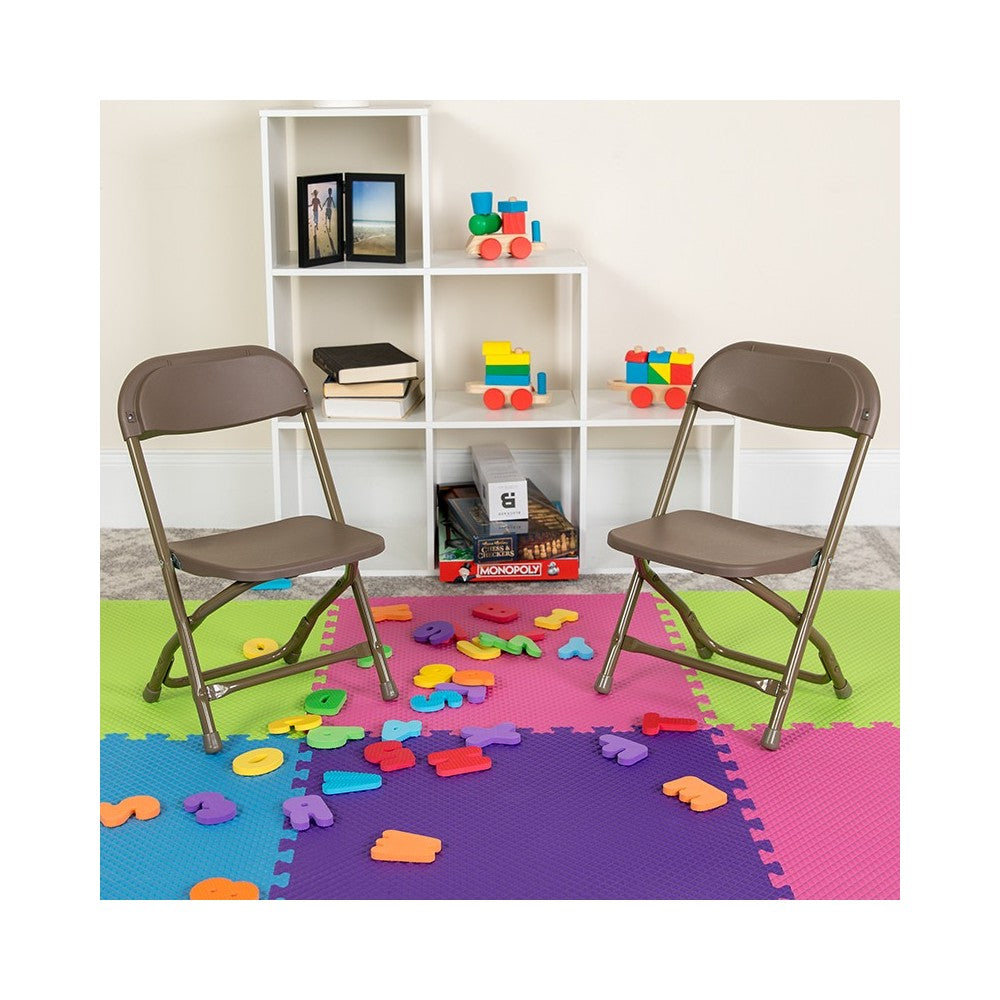 2 Pk. Kids Brown Plastic Folding Chair