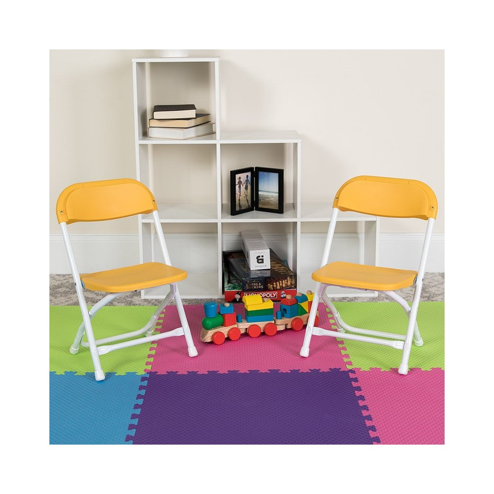 2 Pk. Kids Yellow Plastic Folding Chair