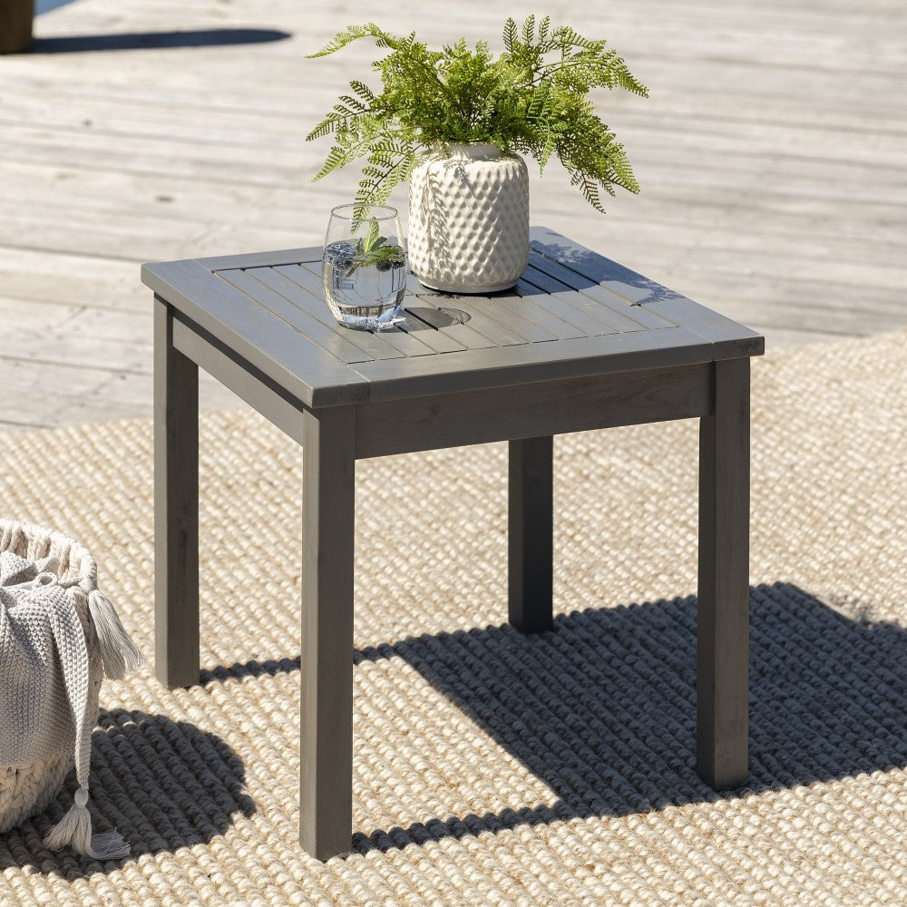 20" Simple Outdoor Side Table - Gray Wash
