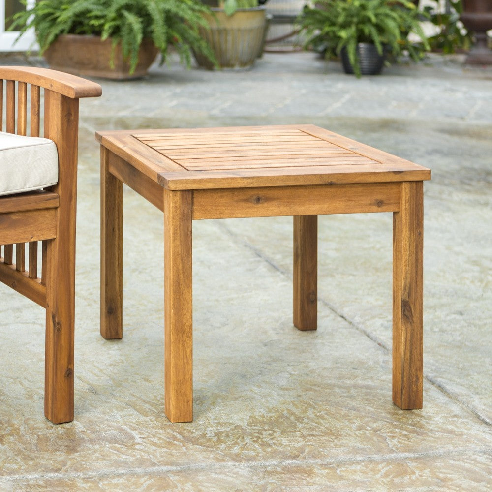 20" Simple Outdoor Side Table - Brown