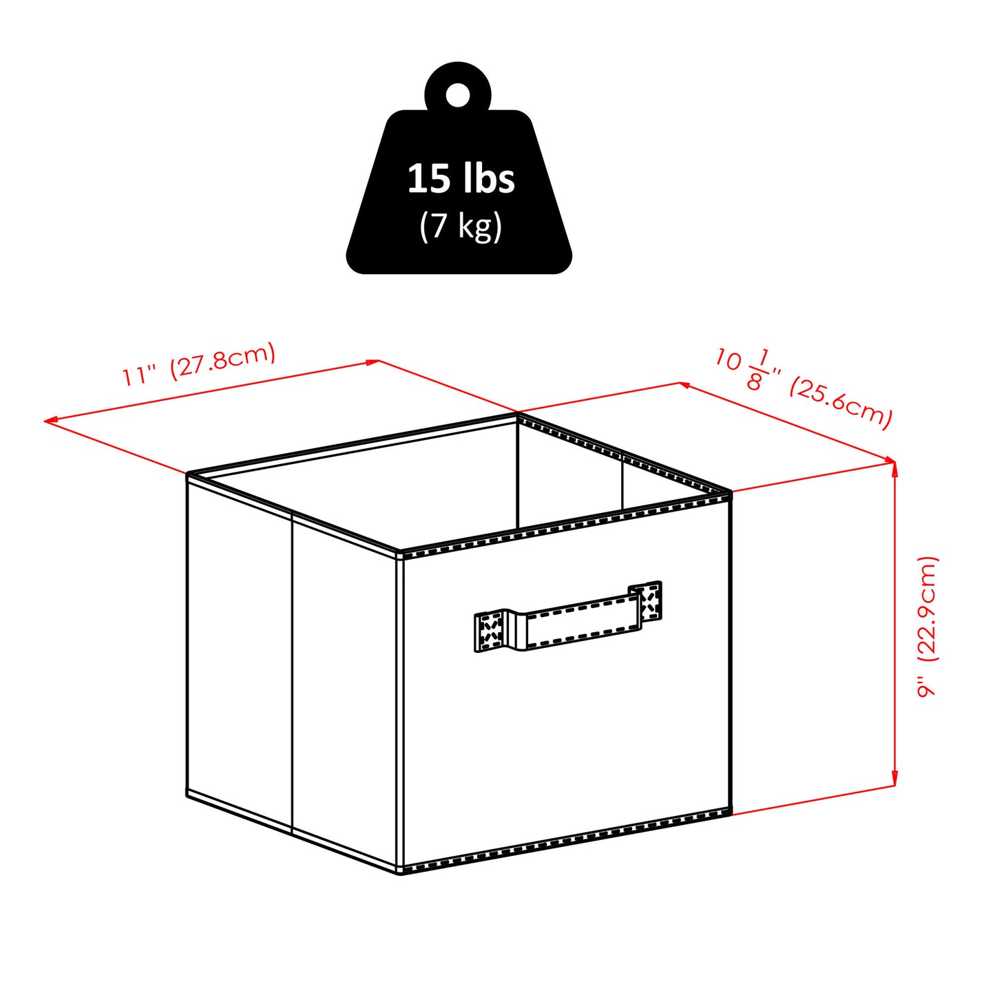 Timothy 7-Pc 3x3 Storage Shelf with 6 Foldable Fabric Baskets, Black & Chocolate