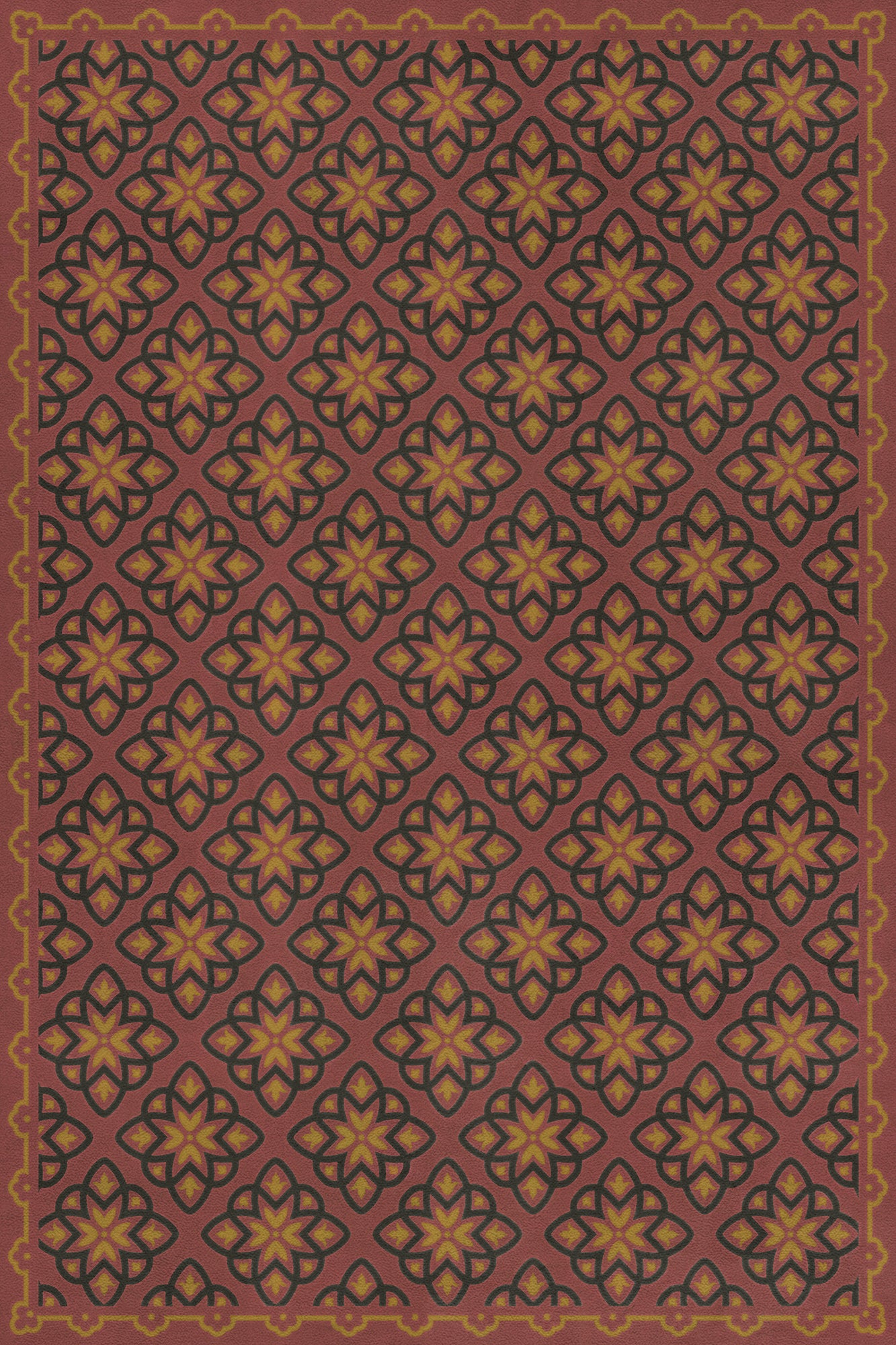 Pattern 45 Rubellus 20x30 Vintage Vinyl Floorcloth