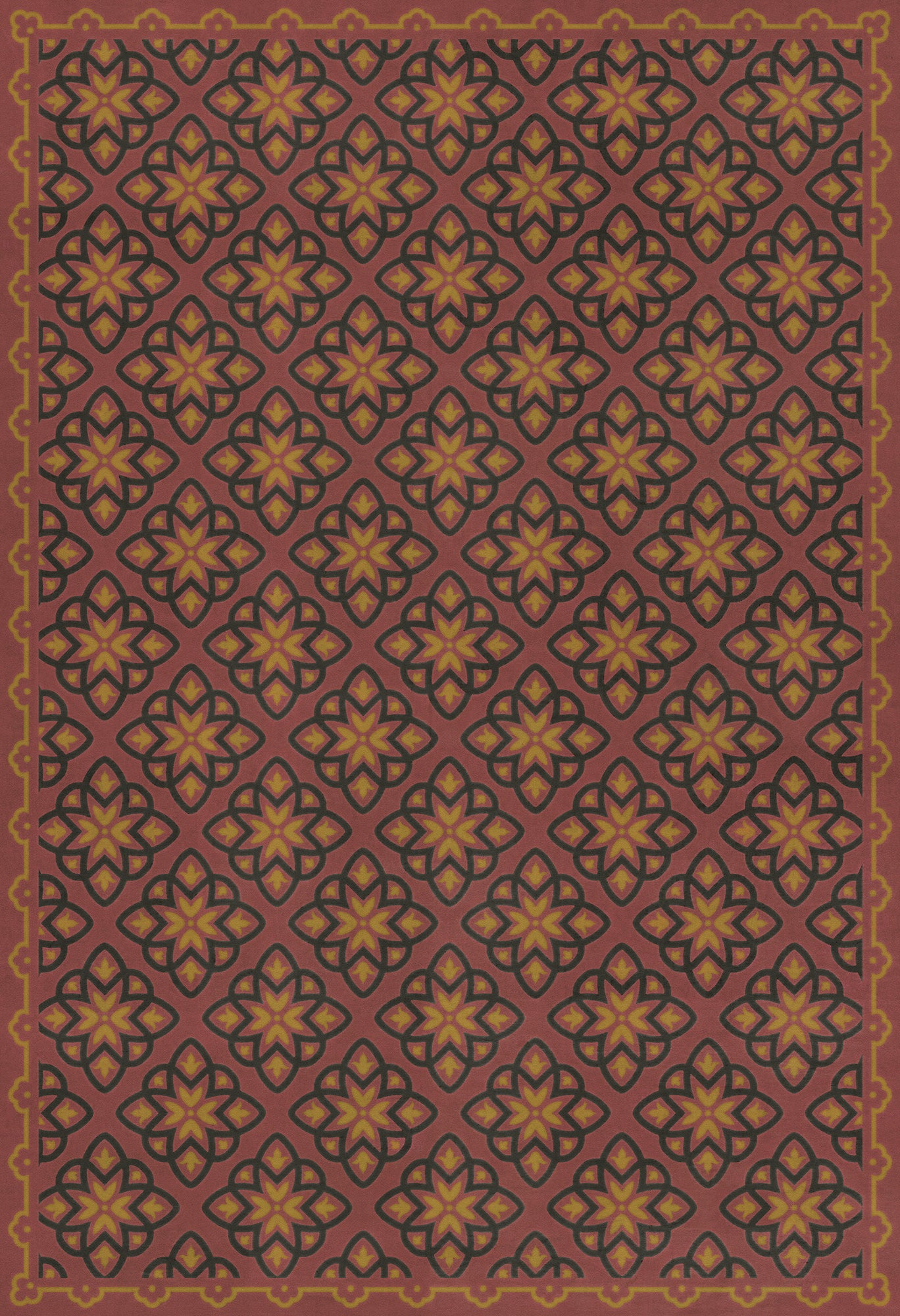 Pattern 45 Rubellus 52x76 Vintage Vinyl Floorcloth