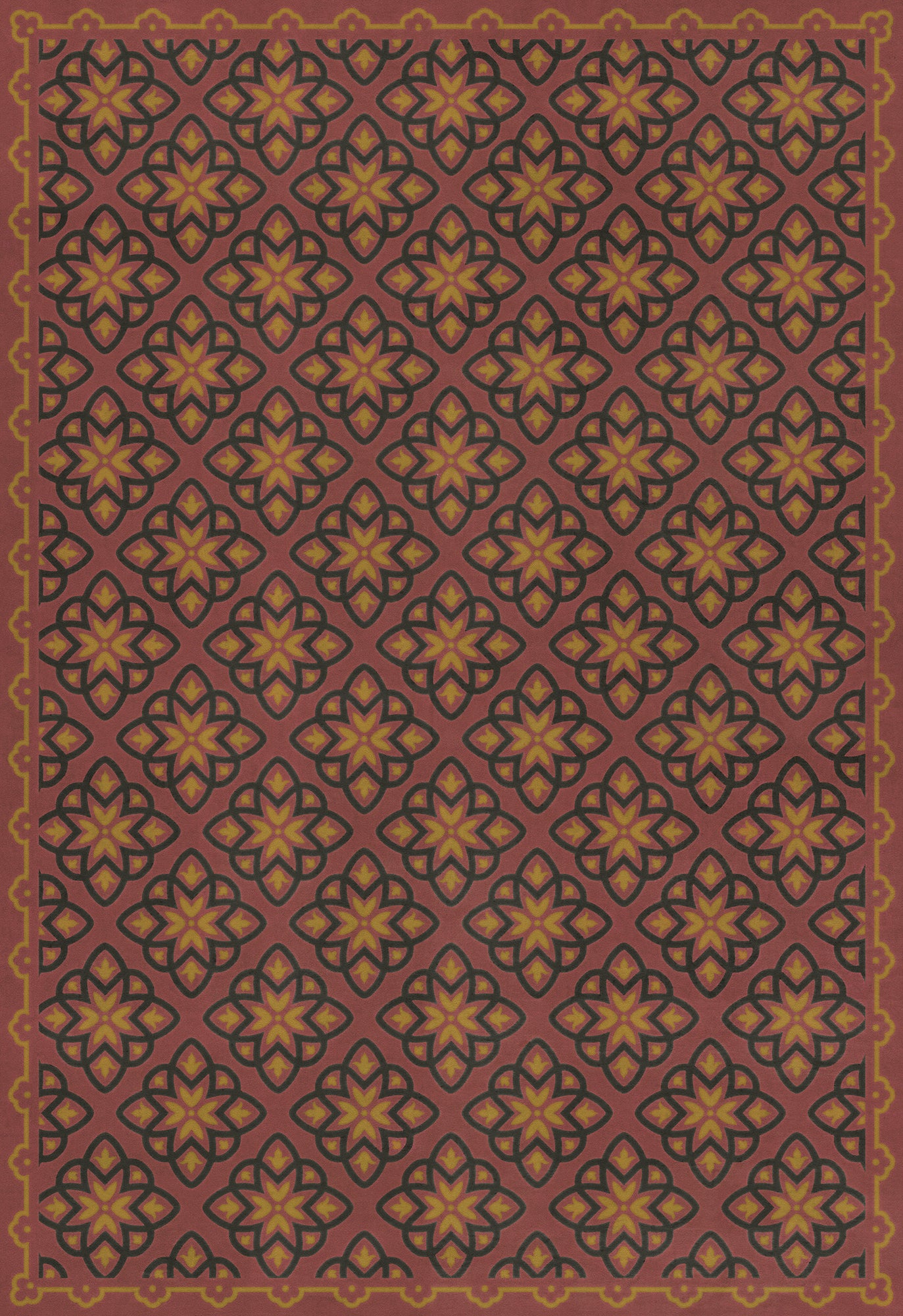 Pattern 45 Rubellus 70x102 Vintage Vinyl Floorcloth