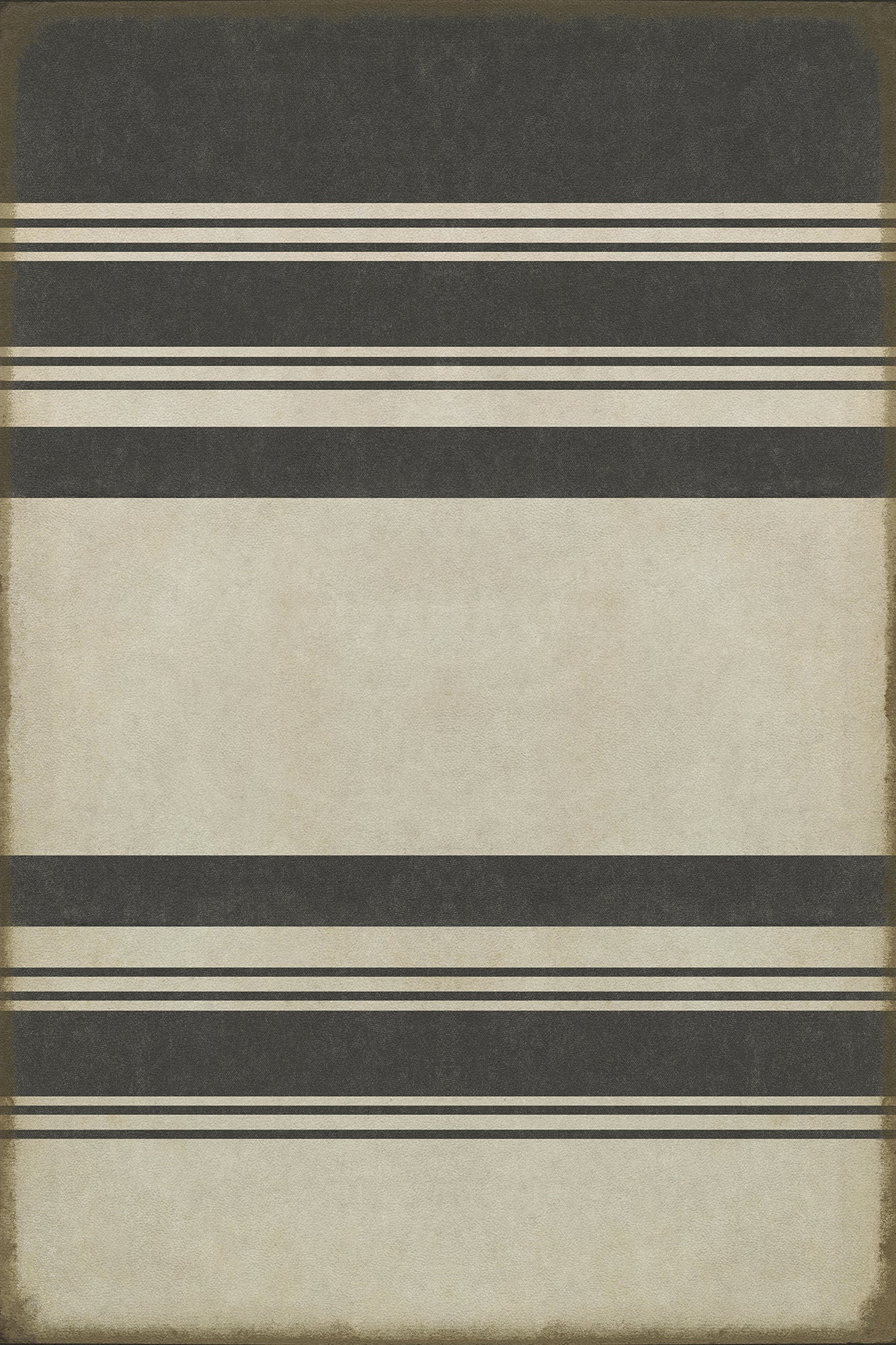 Pattern 50 Organic Stripes Black and White 20x30 Vintage Vinyl Floorcloth