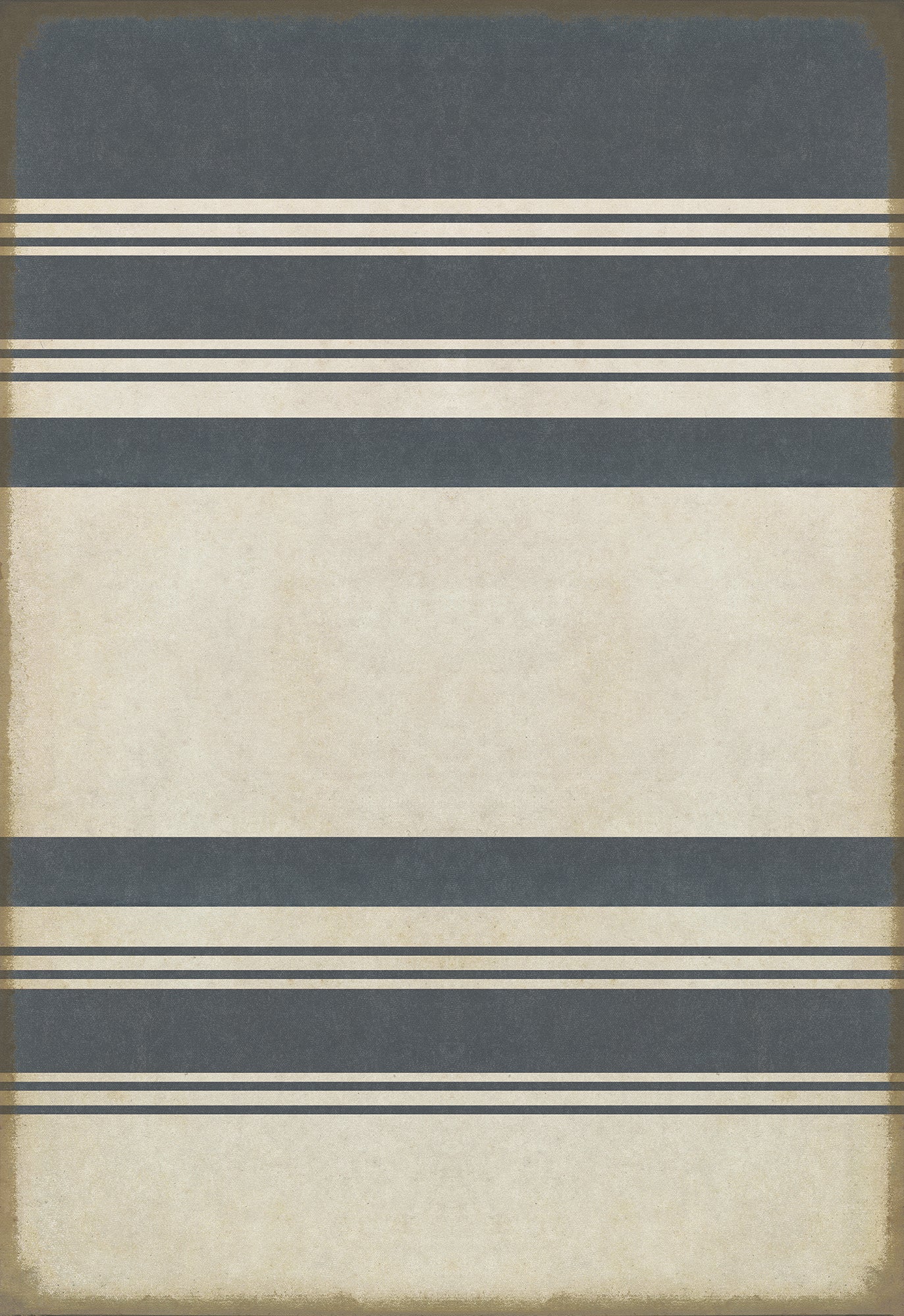 Pattern 50 Organic Stripes Blue and White 70x102 Vintage Vinyl Floorcloth