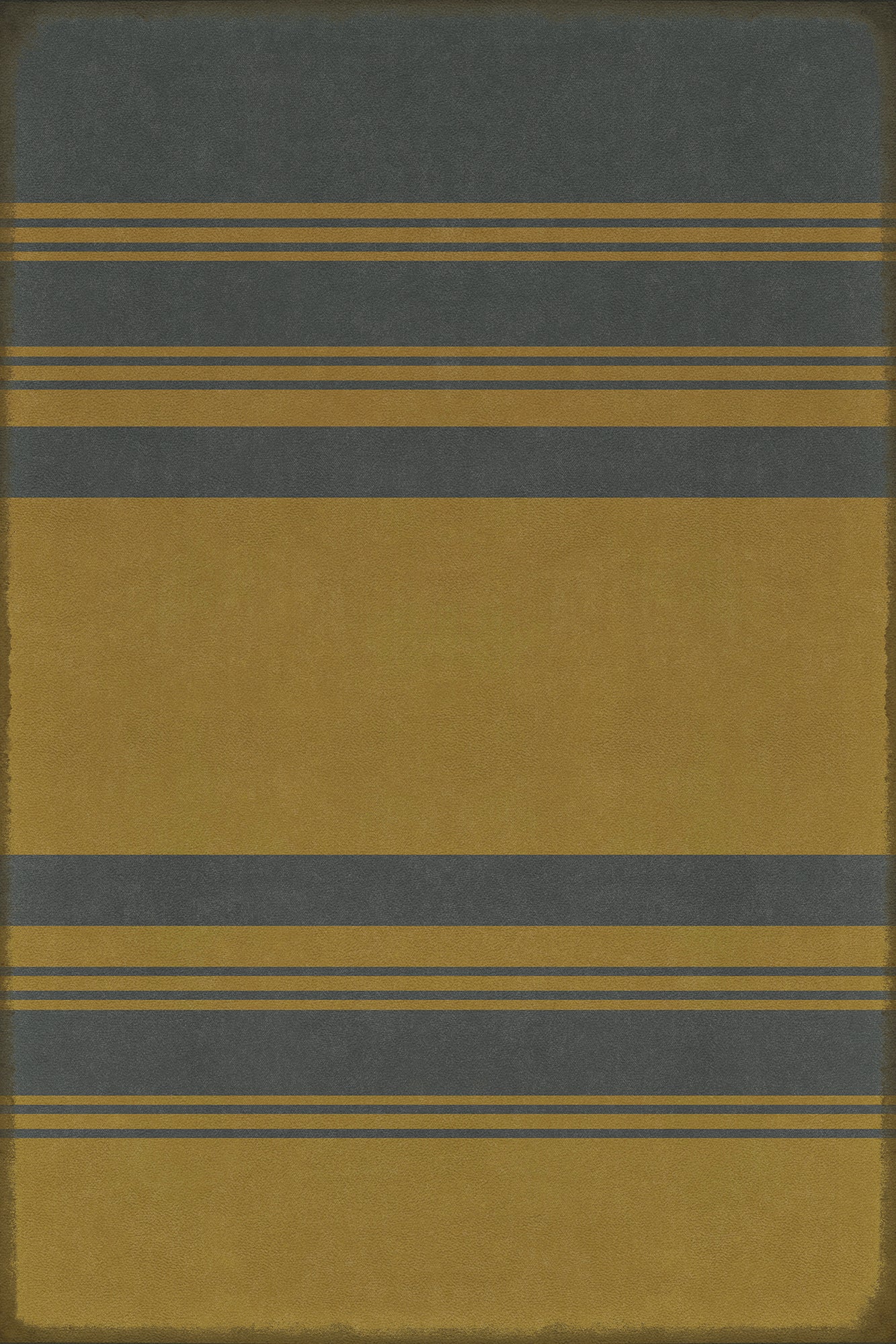 Pattern 50 Organic Stripes Blue and Yellow 20x30 Vintage Vinyl Floorcloth