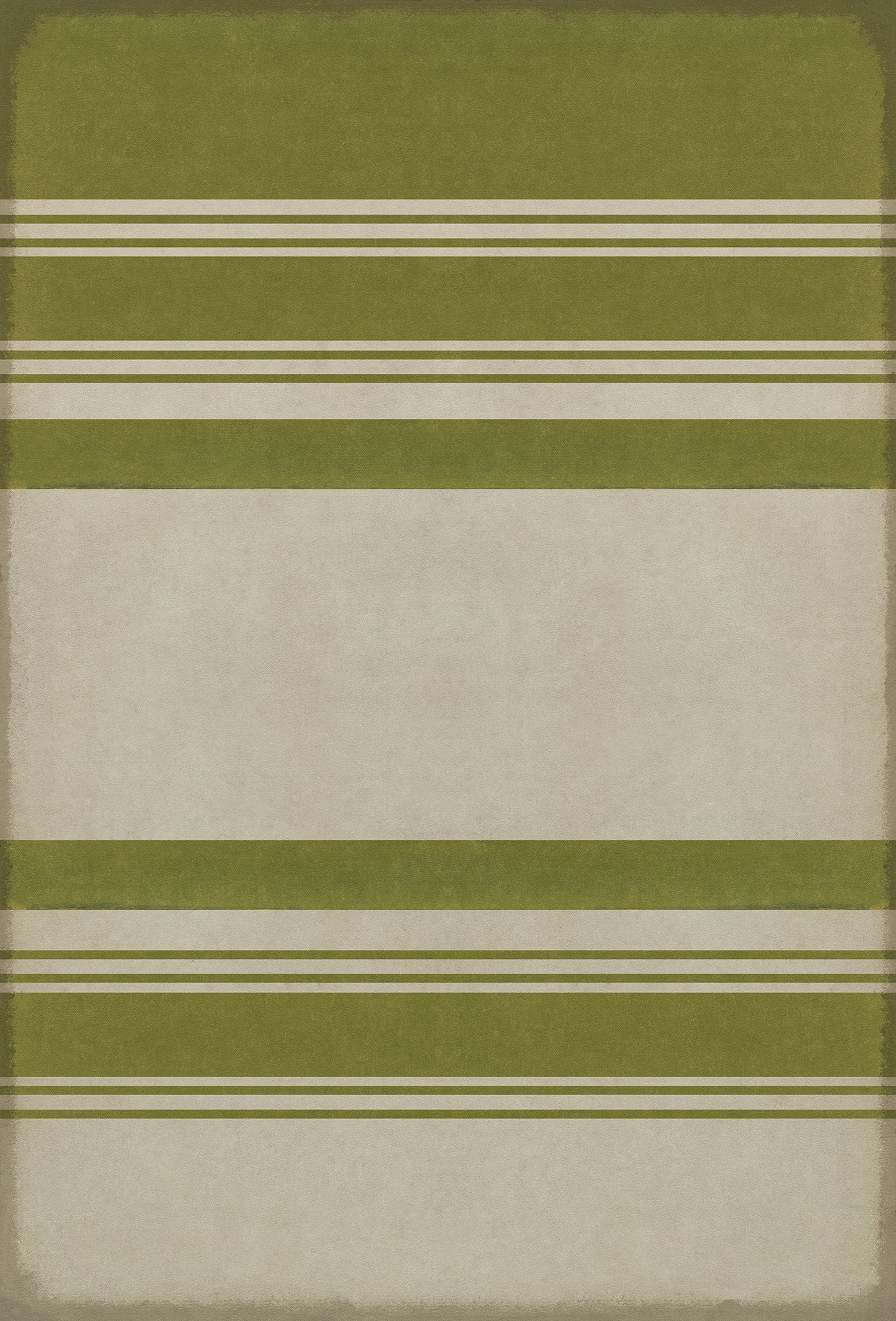 Pattern 50 Organic Stripes Green and White 38x56 Vintage Vinyl Floorcloth
