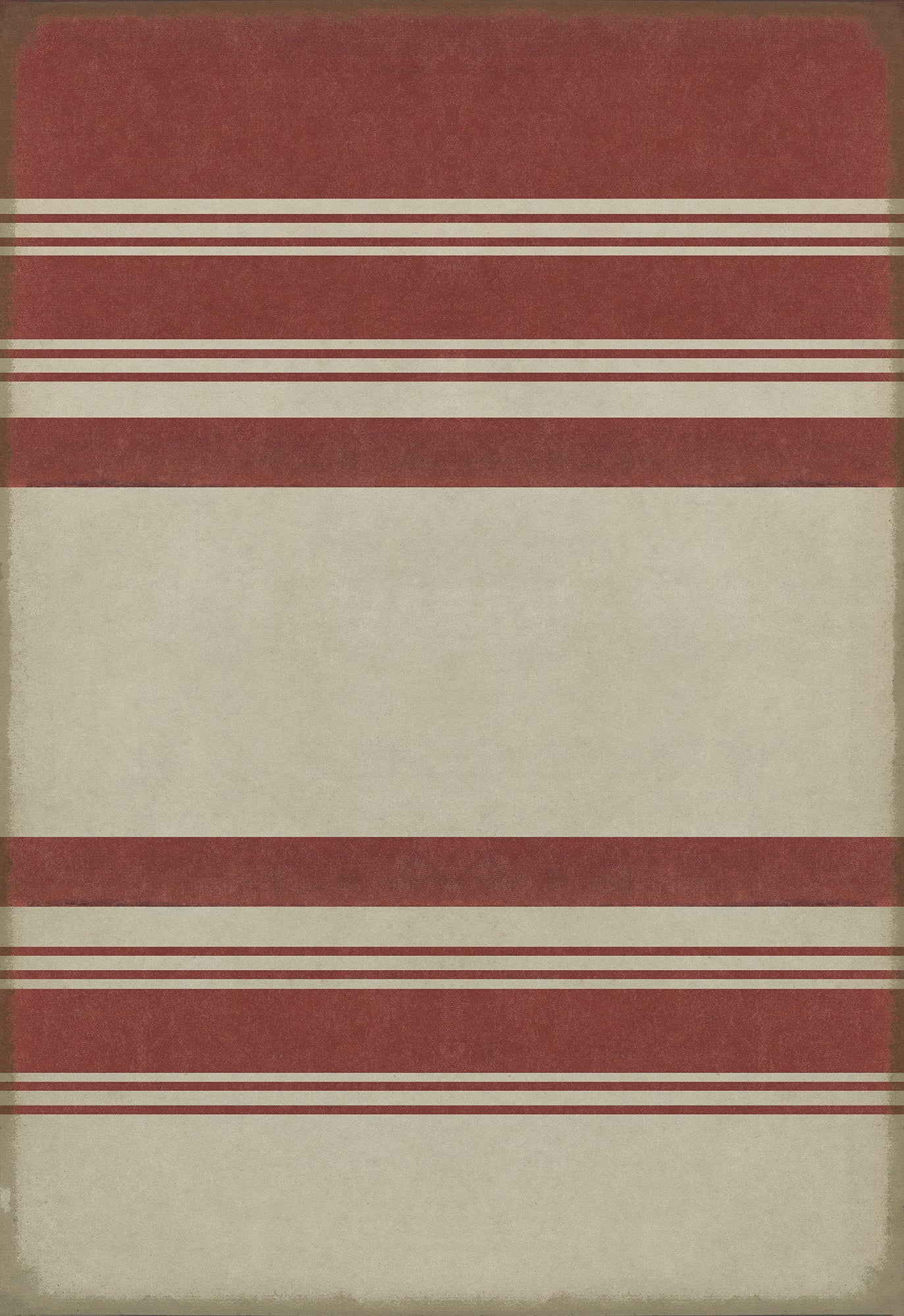 Pattern 50 Organic Stripes Red and White 70x102 Vintage Vinyl Floorcloth