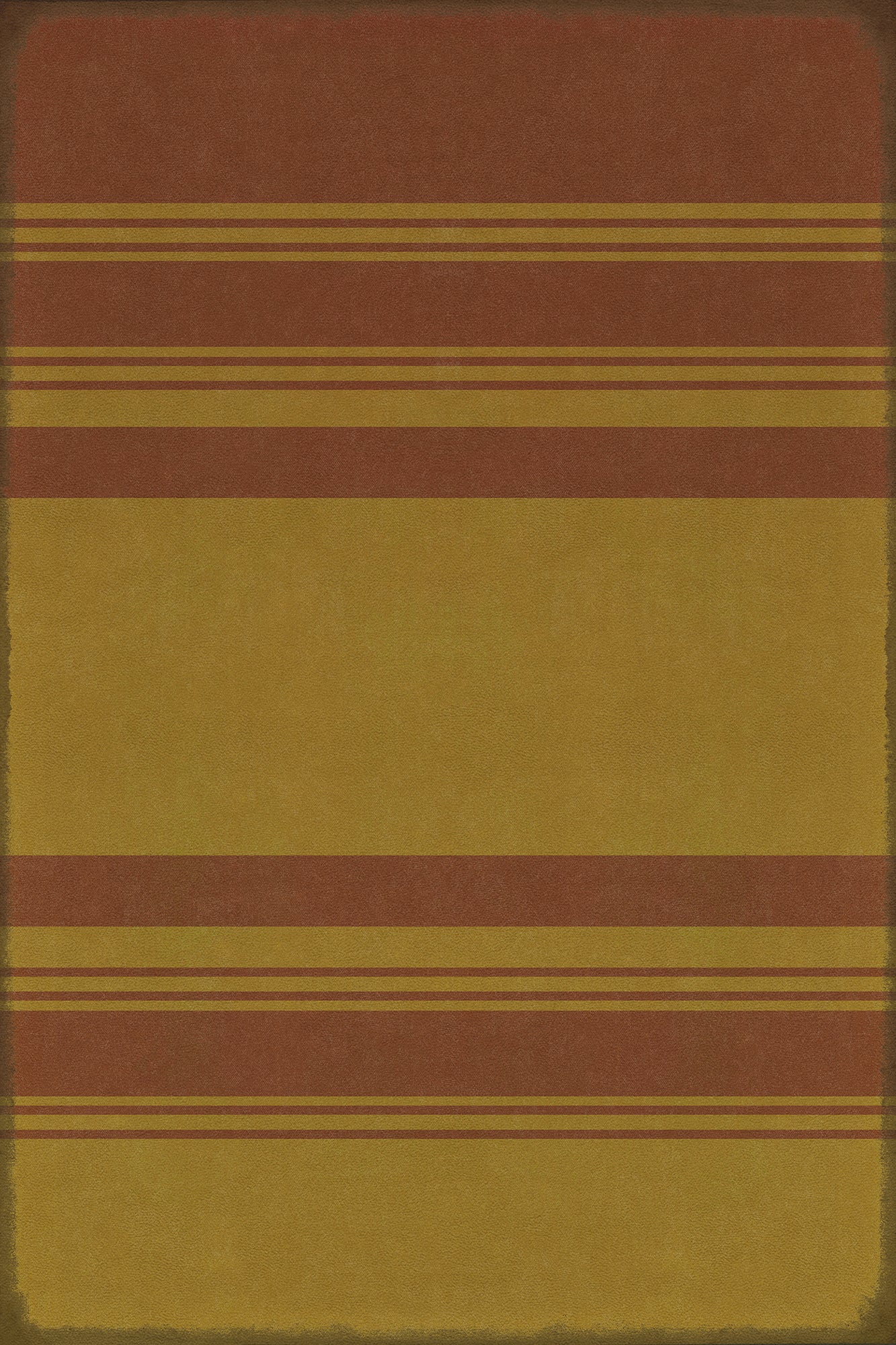 Pattern 50 Organic Stripes Red and Yellow 20x30 Vintage Vinyl Floorcloth