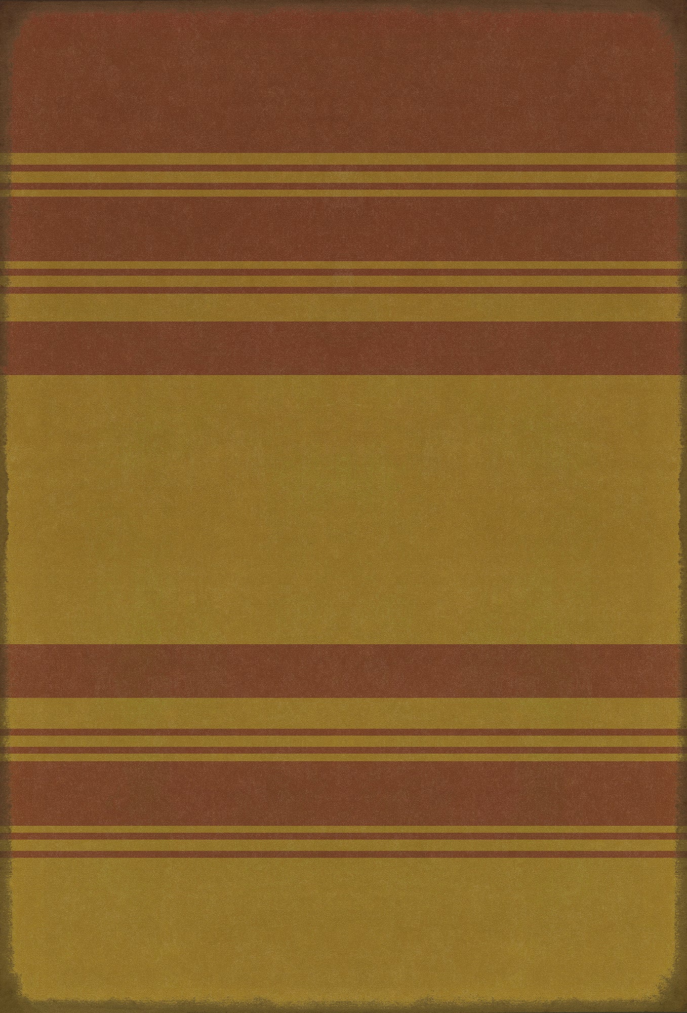 Pattern 50 Organic Stripes Red and Yellow 38x56 Vintage Vinyl Floorcloth